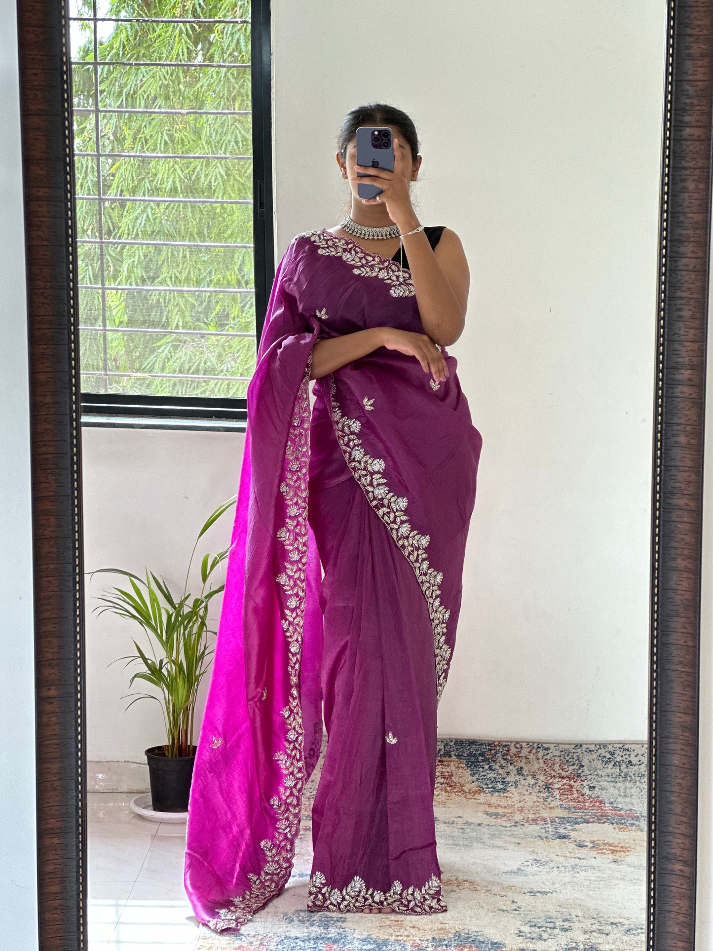 Cutdana Crush Tissue Saree