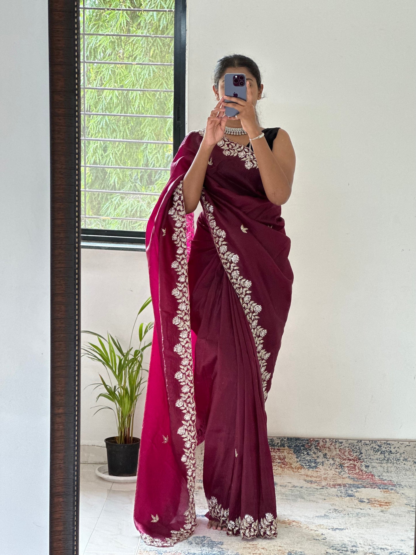 Cutdana Crush Tissue Saree