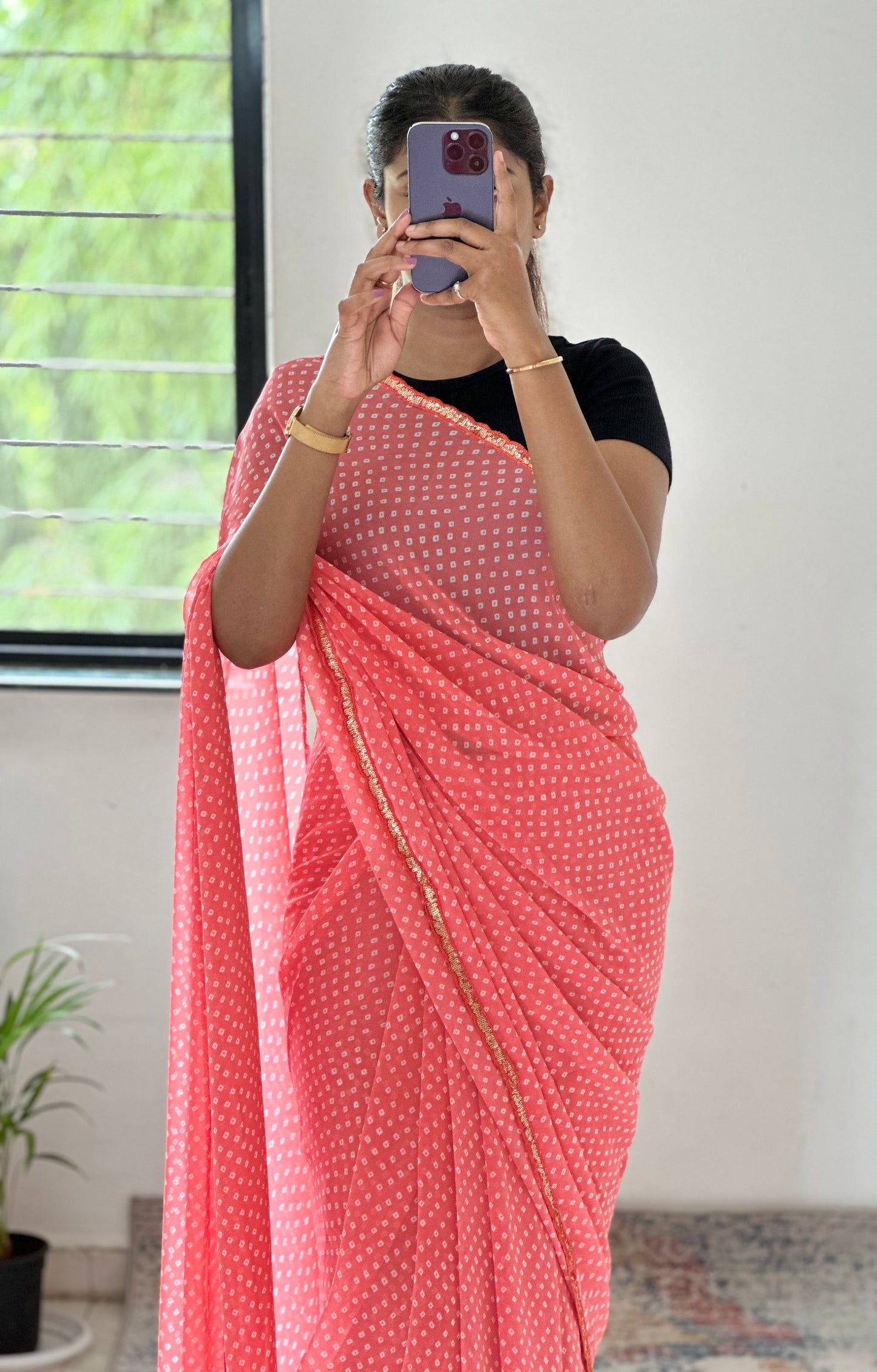 Georgette Bandhani Saree
