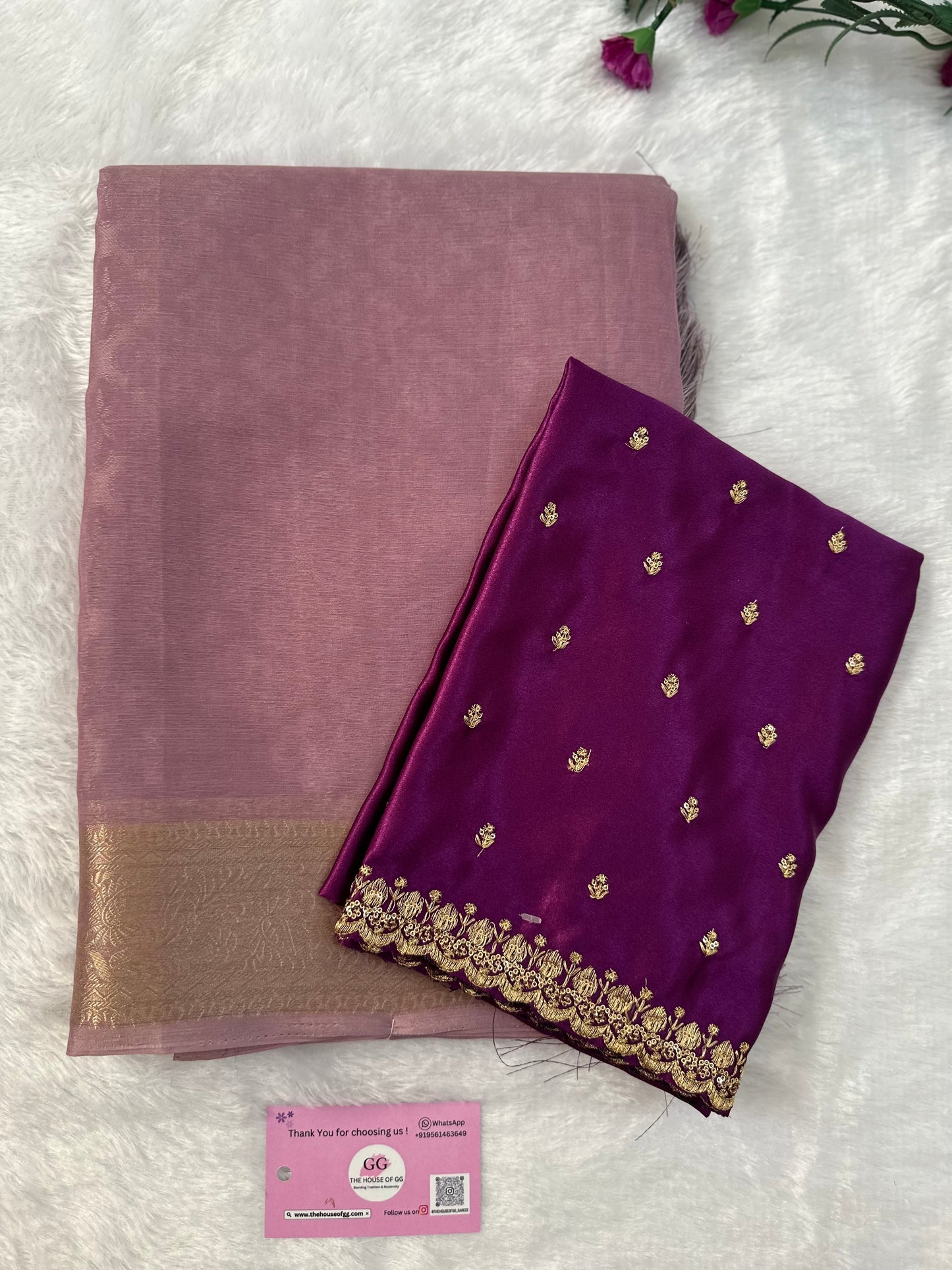 Lilac Semi Tissue Saree