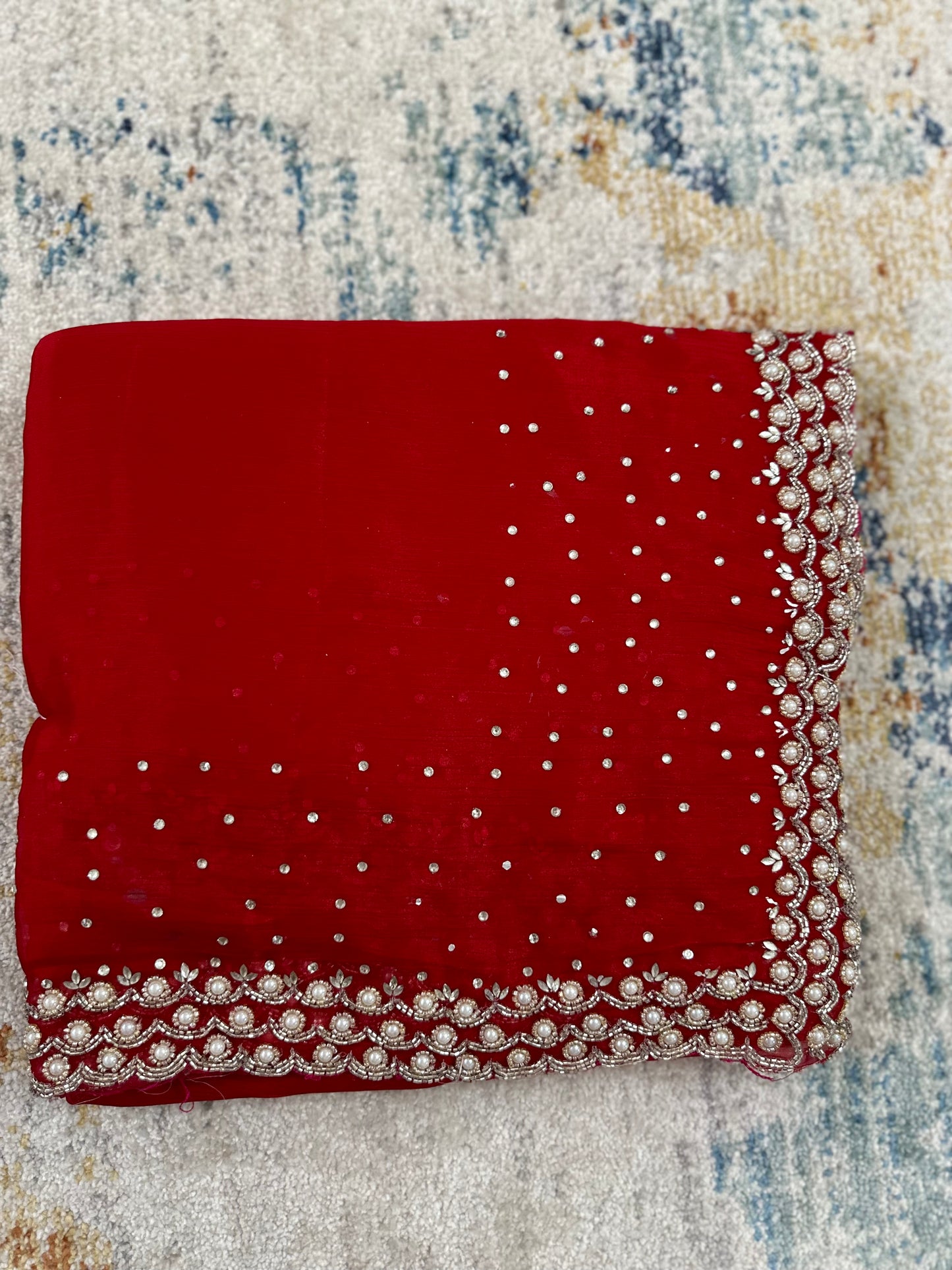 Cutdana & Pearl Handwork Saree