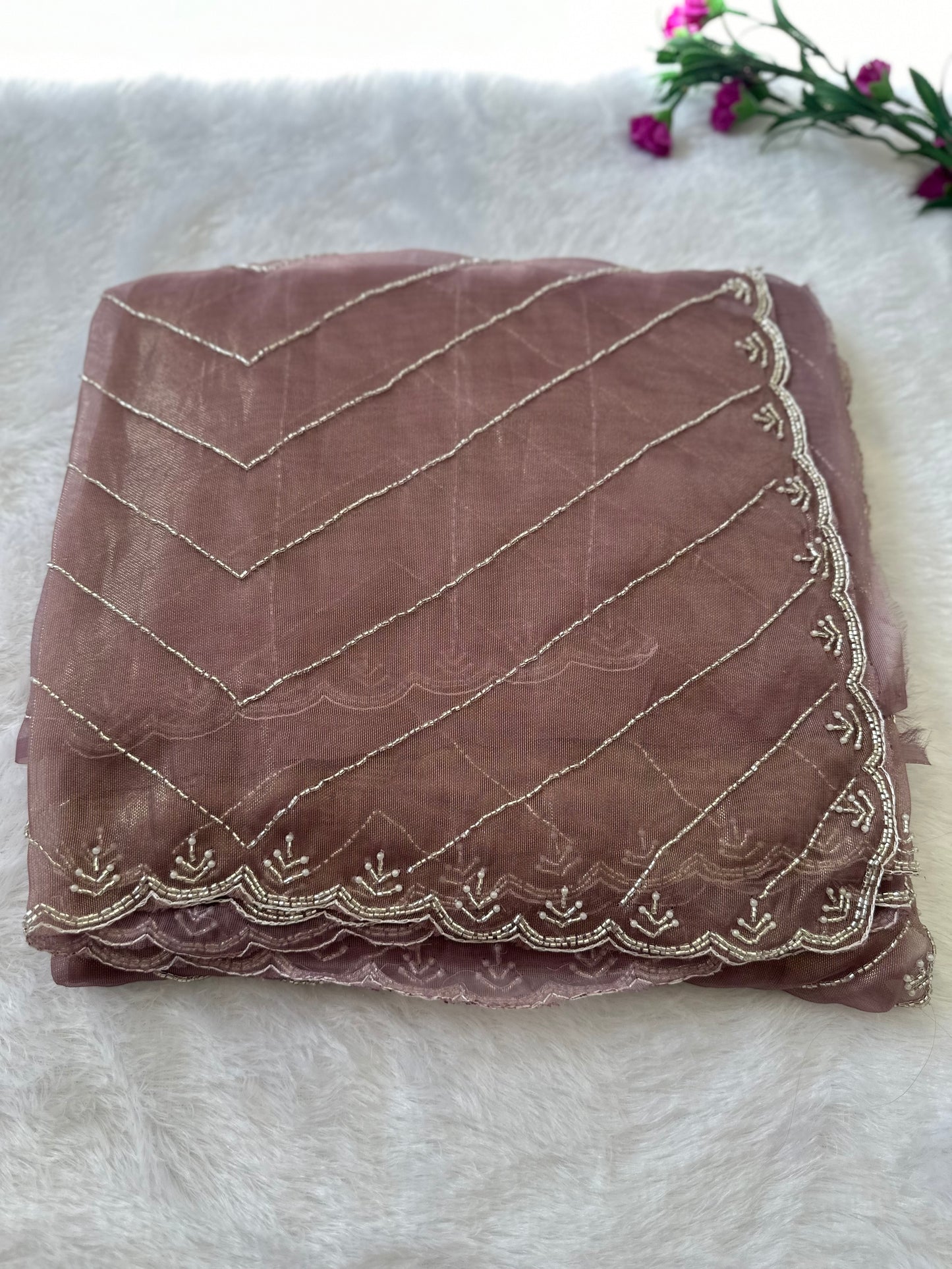 Fine Cutdana Tissue Saree