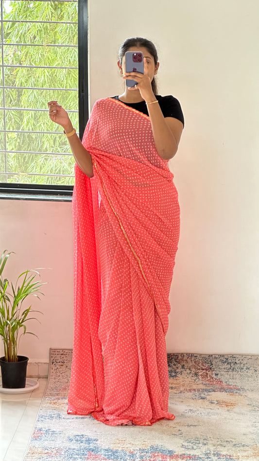 Georgette Bandhani Saree