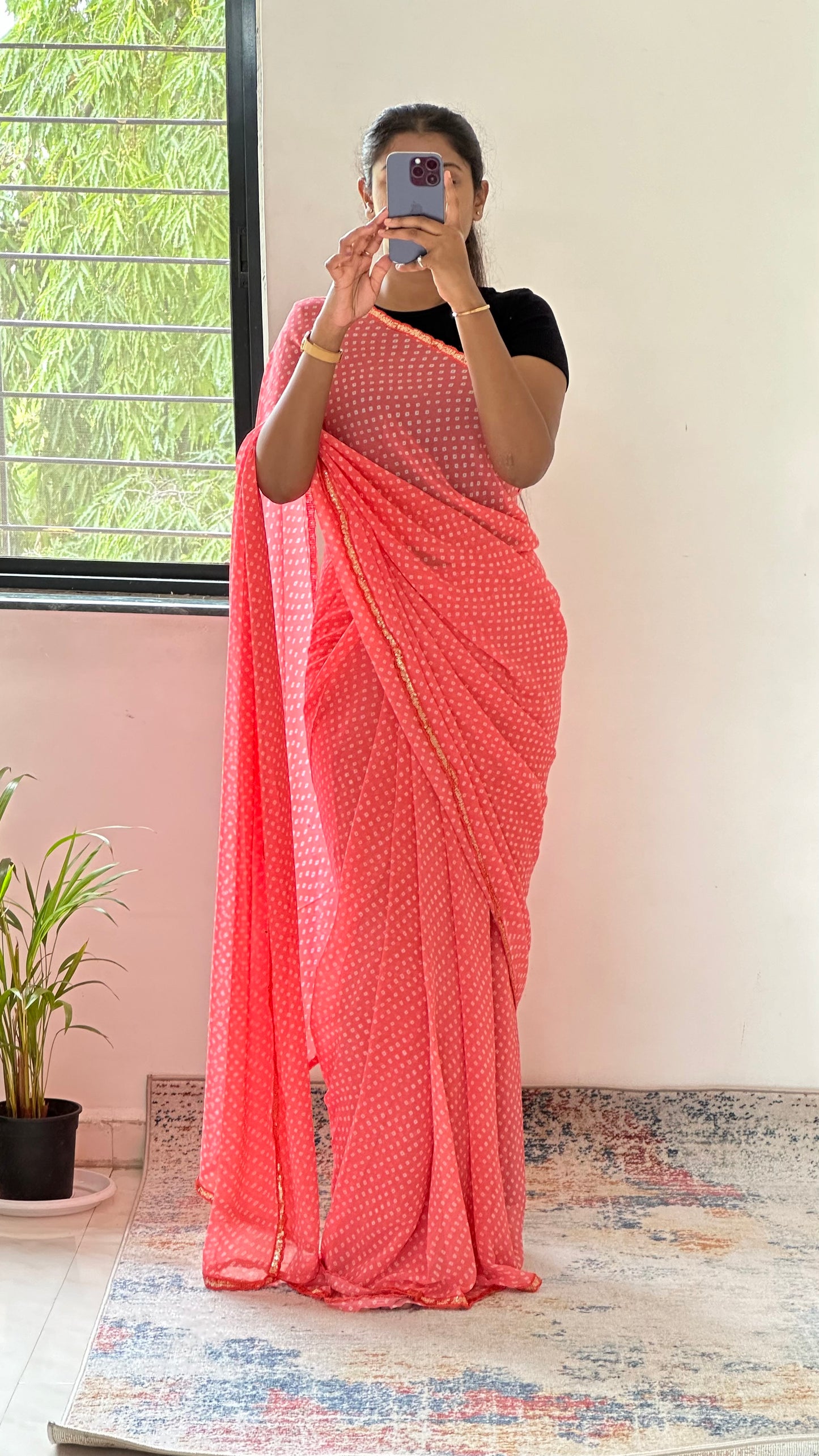 Georgette Bandhani Saree
