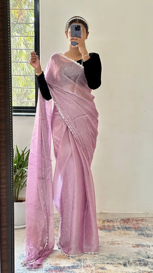 Lavender Jimmy choo Saree