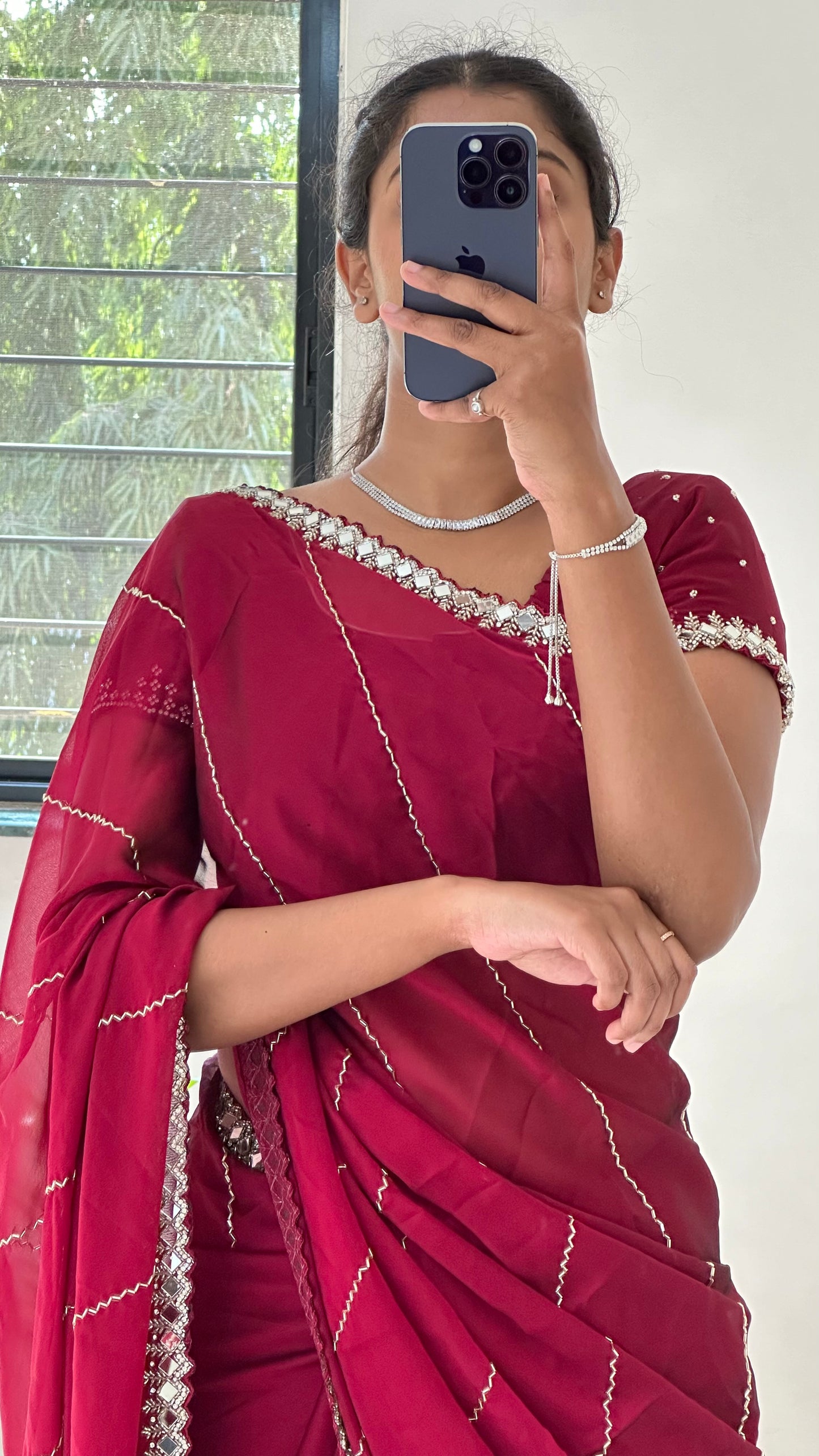 Cutdana Handwork Georgette Saree
