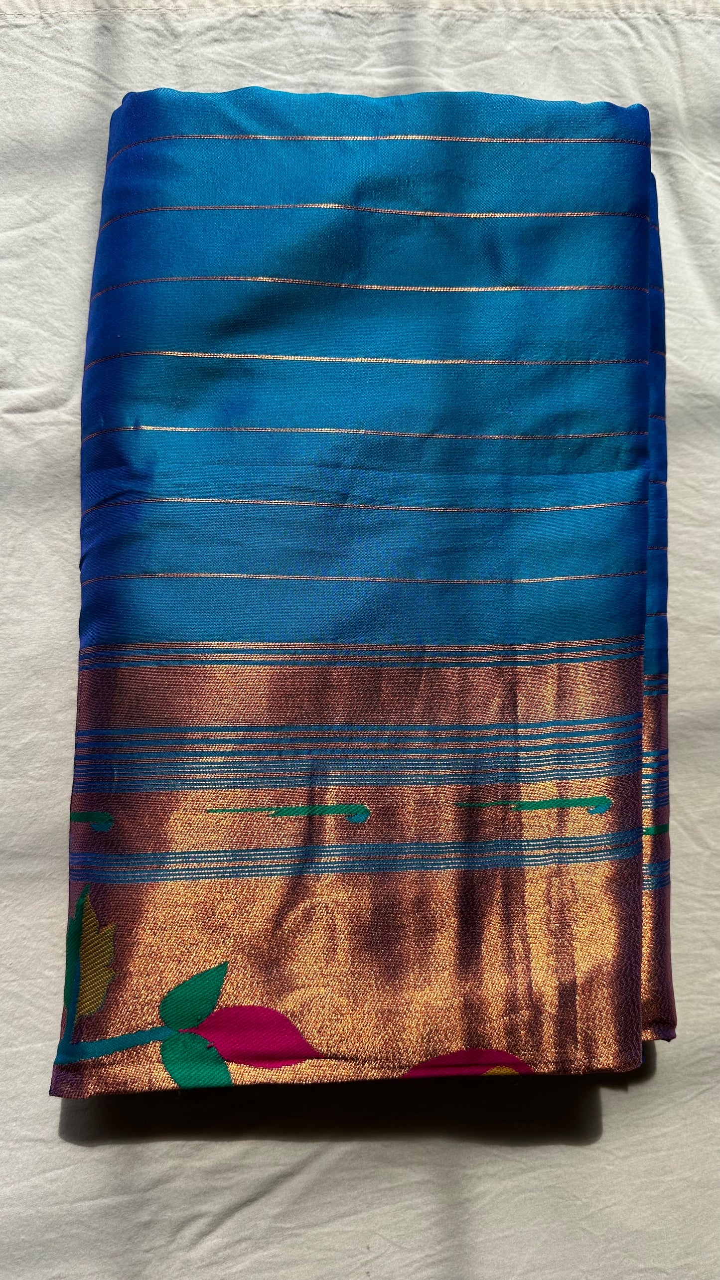 Blue Muniya Paithani Saree