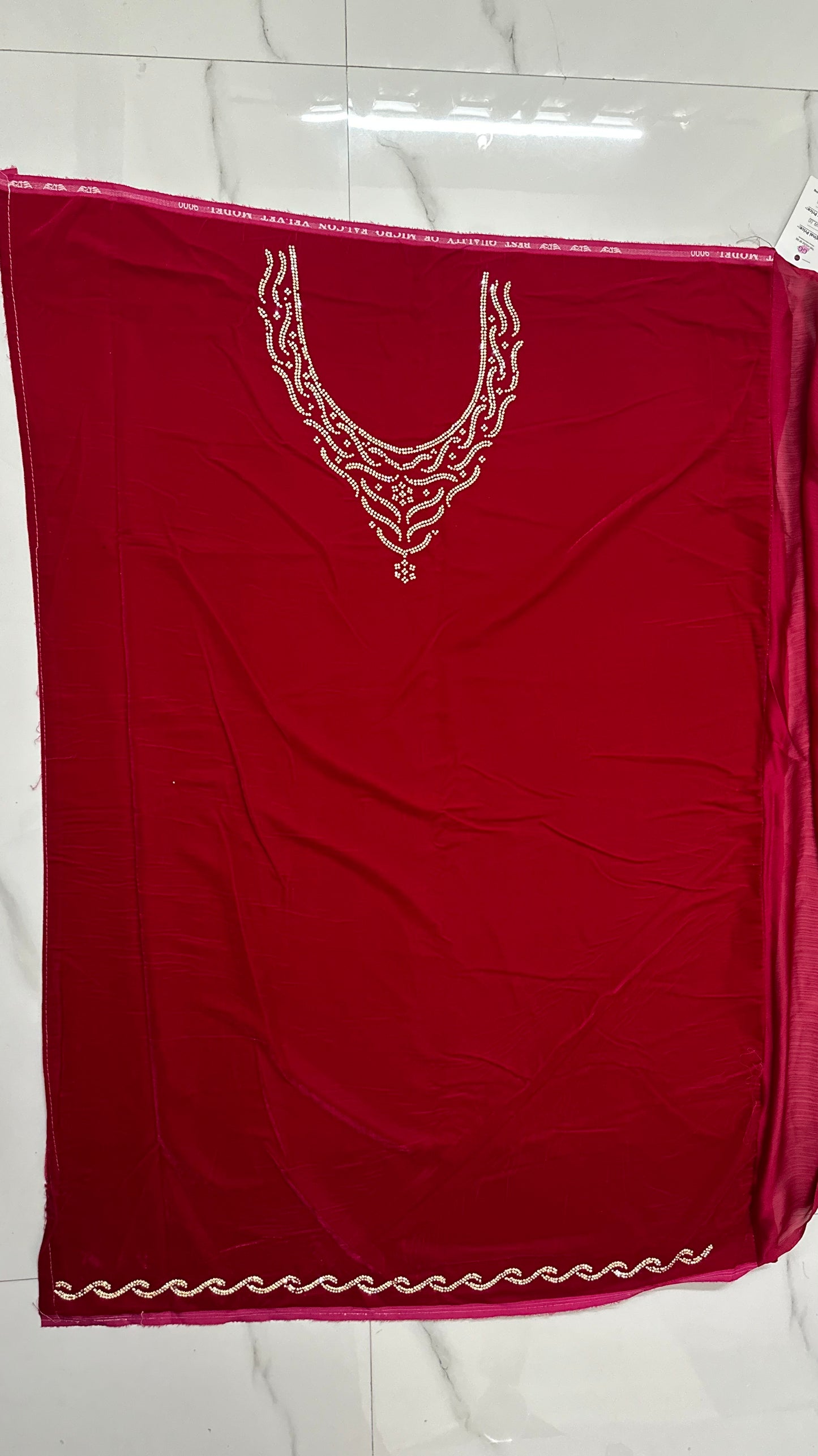 Wine Chiffon Satin Saree