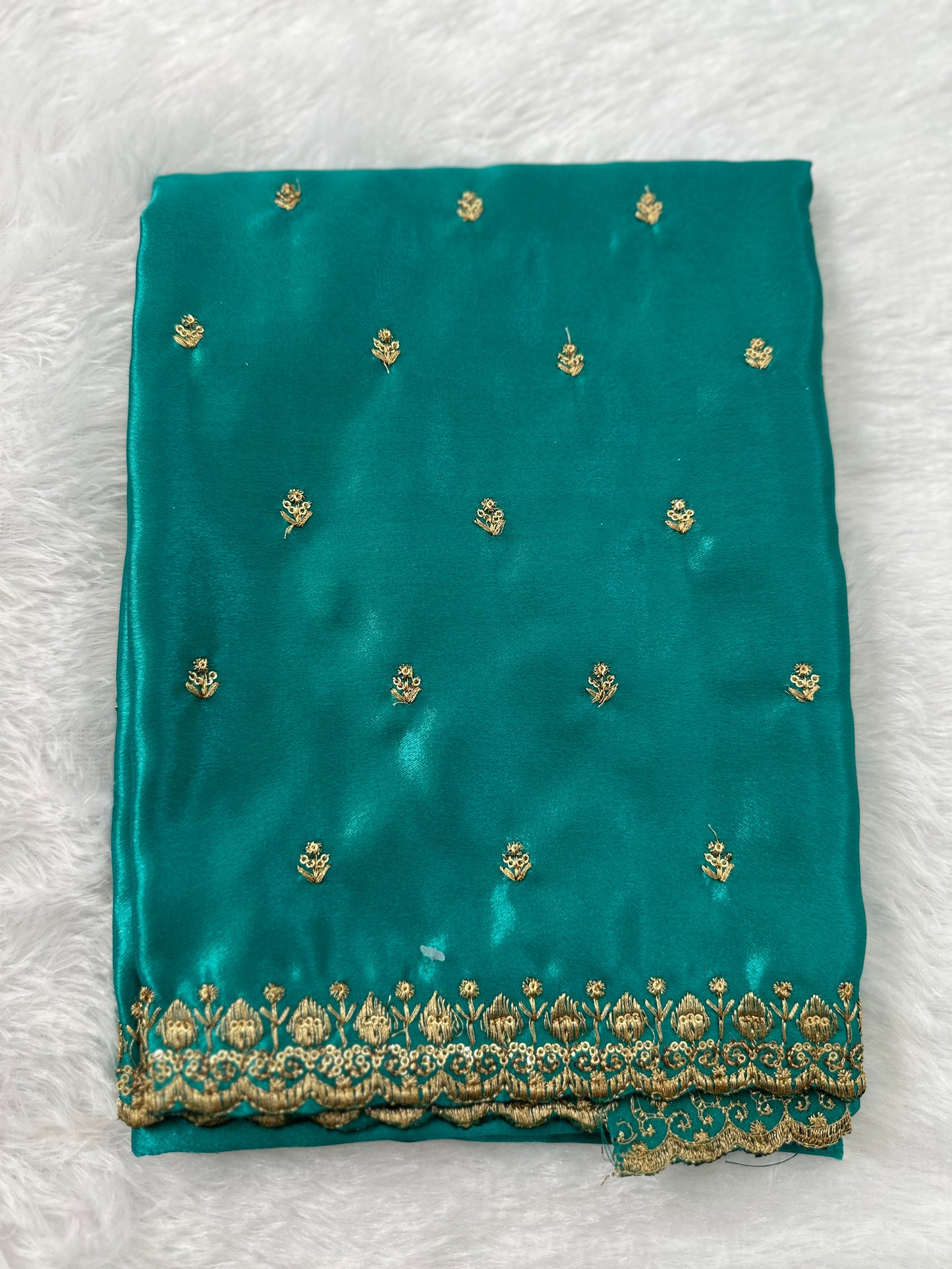 Blue Turquoise Semi Tissue Saree