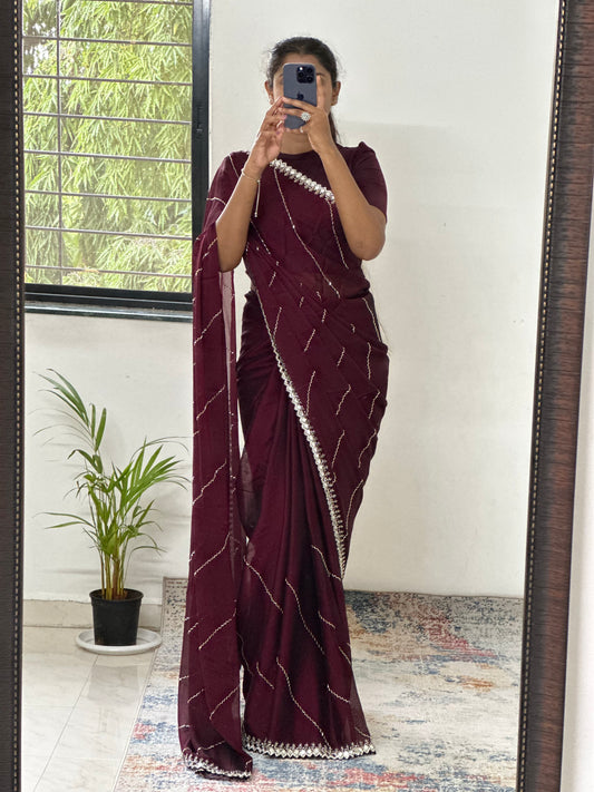 Cutdana Handwork Georgette Saree