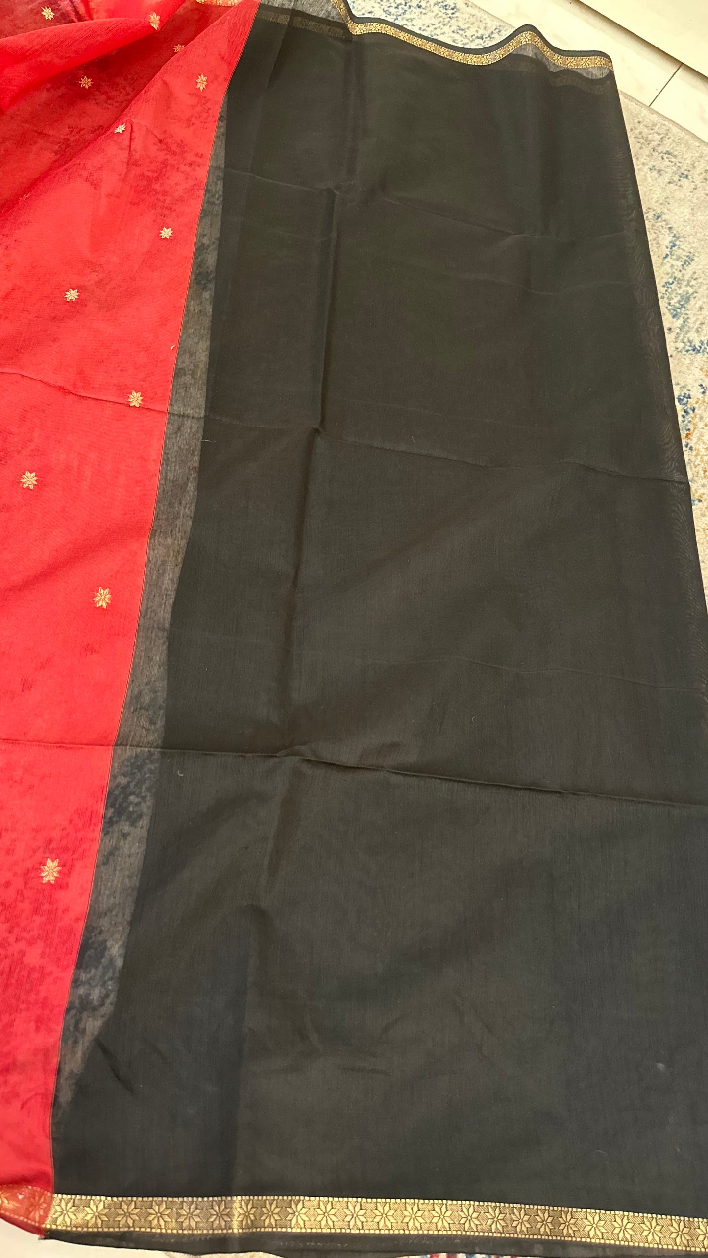 Red Sitara Maheshwari Saree