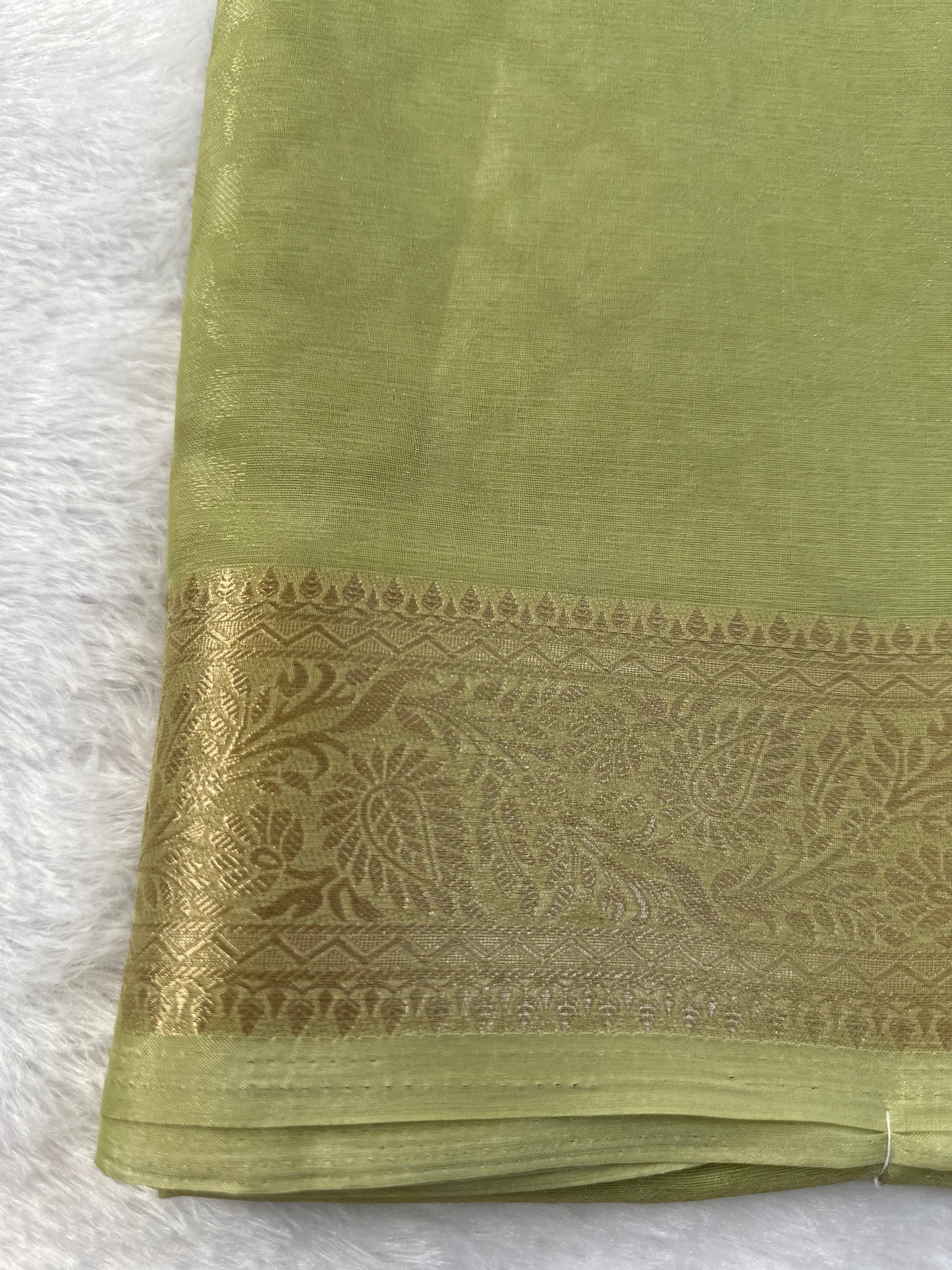 Pista Green Semi Tissue Saree