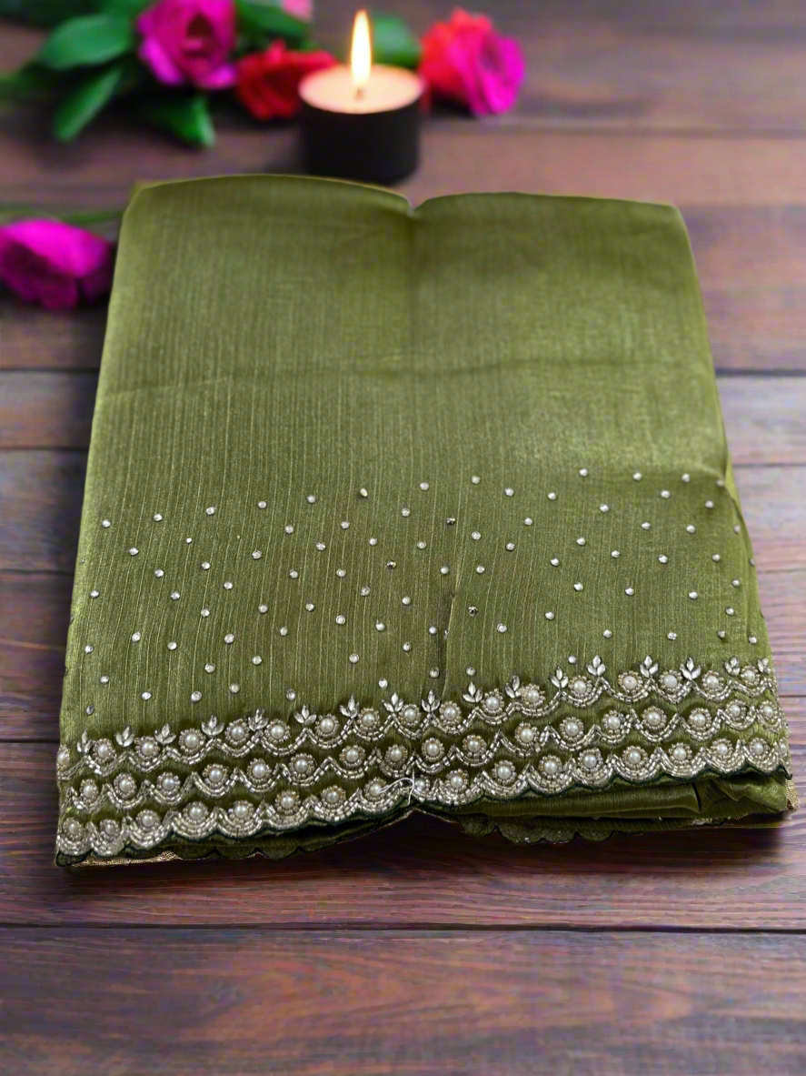 Cutdana & Pearl Handwork Saree