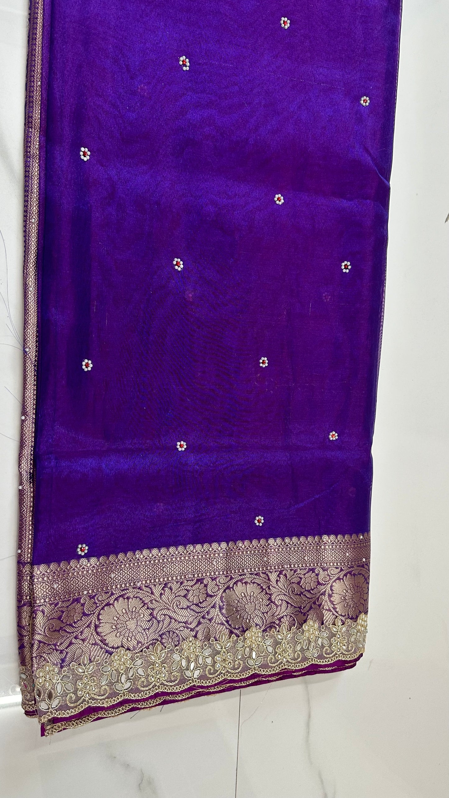 Purple Designer Tissue Banarasi Saree