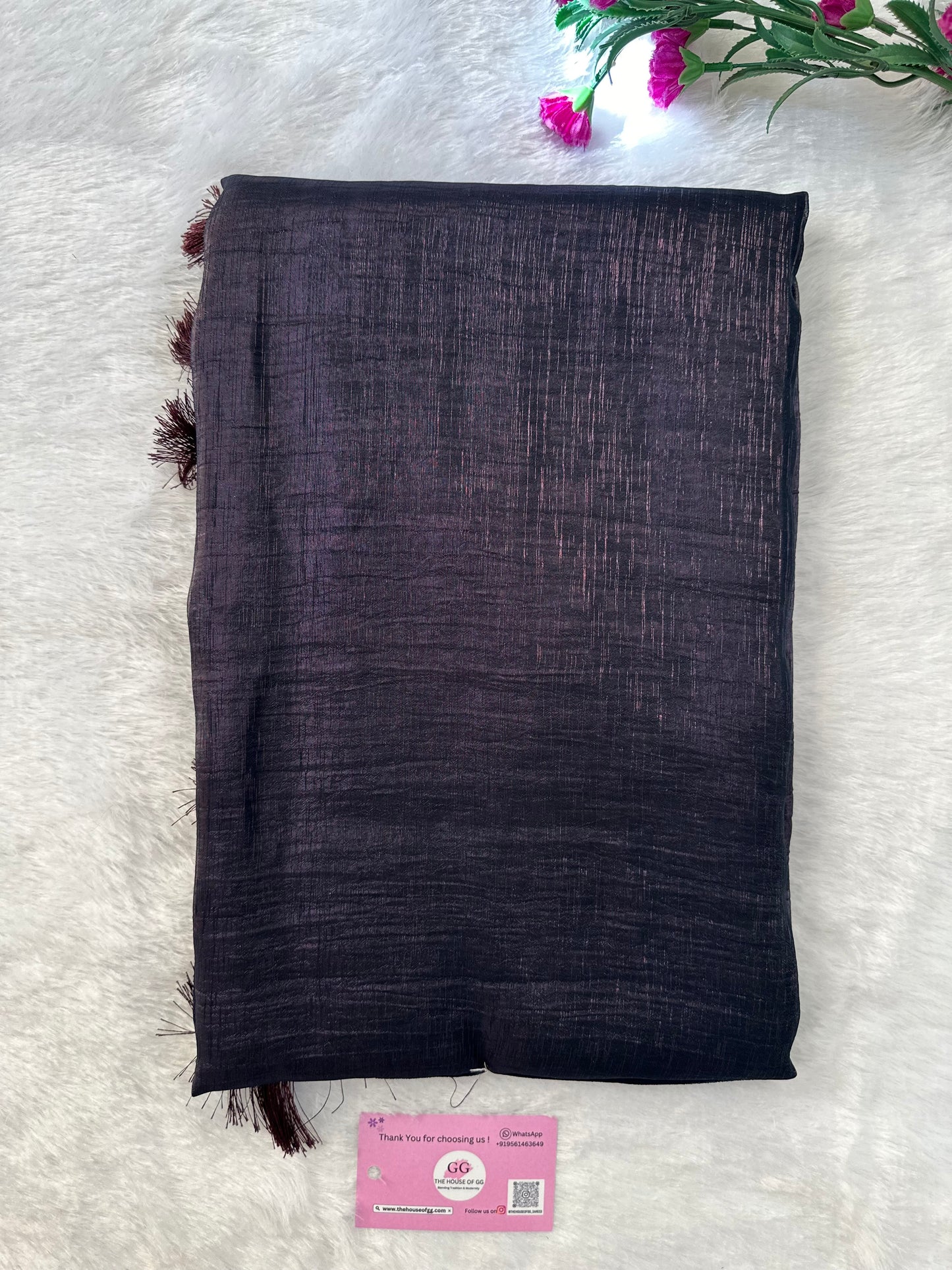 Purple Plain Shimmer Saree