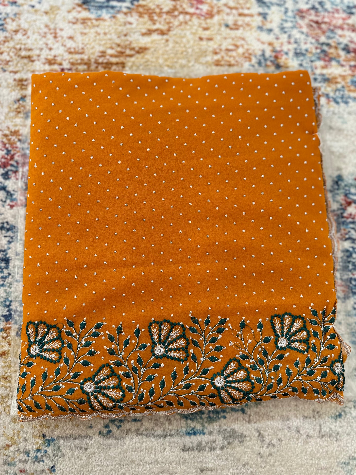 Georgette Glitter Embroidered Saree