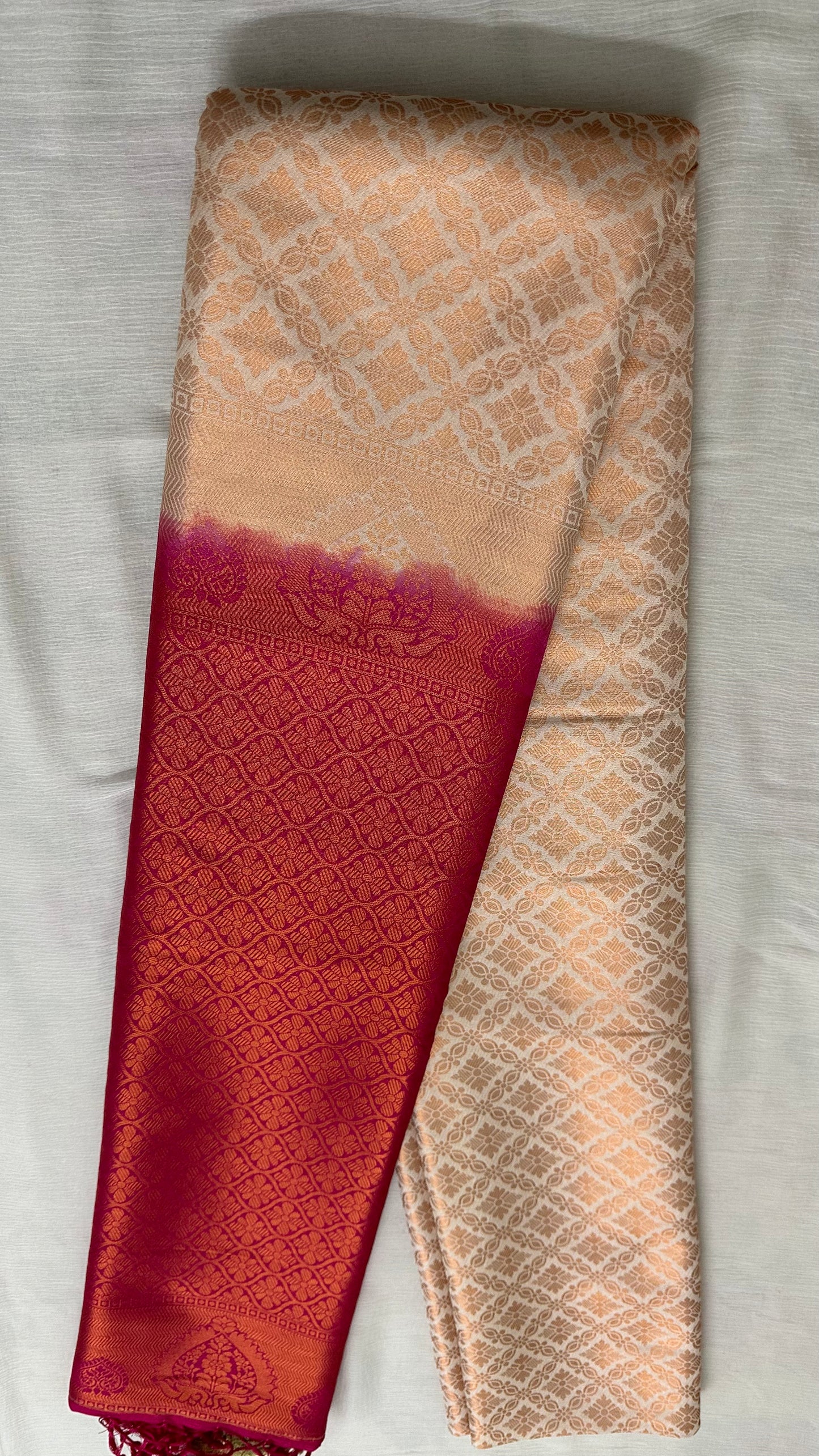 Ivory Traditional Silk Saree