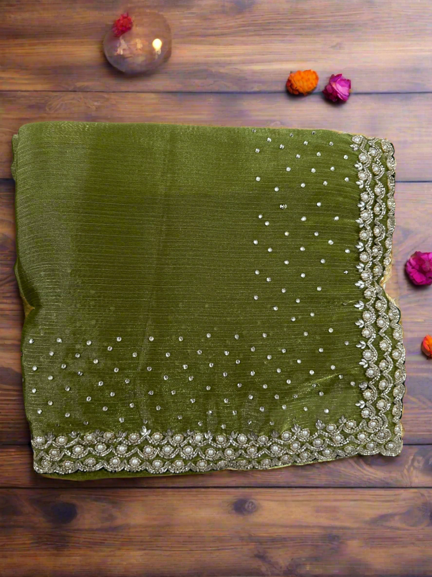 Cutdana & Pearl Handwork Saree