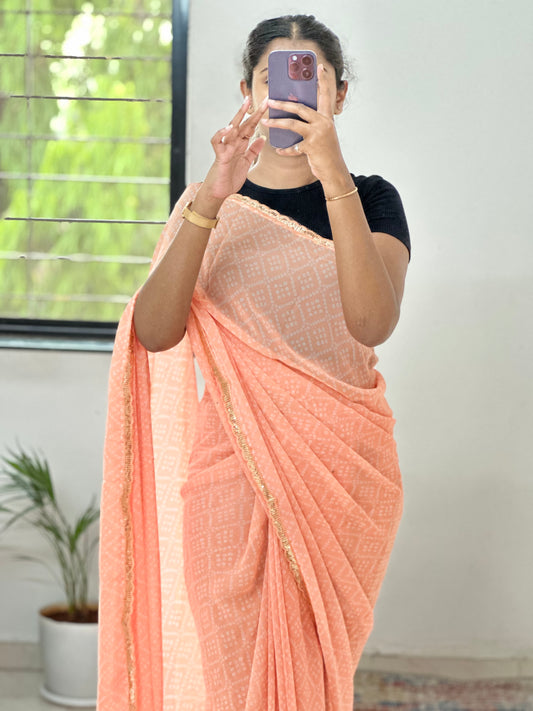 Georgette Bandhani Saree