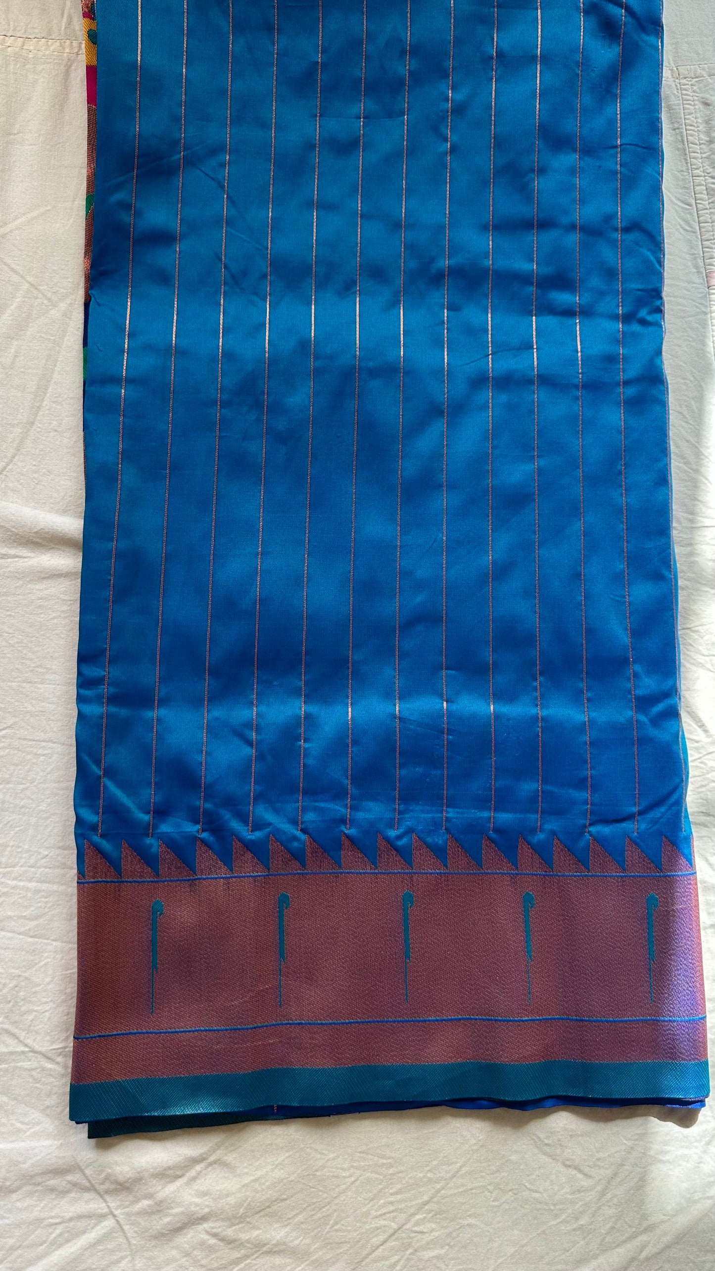 Blue Muniya Paithani Saree