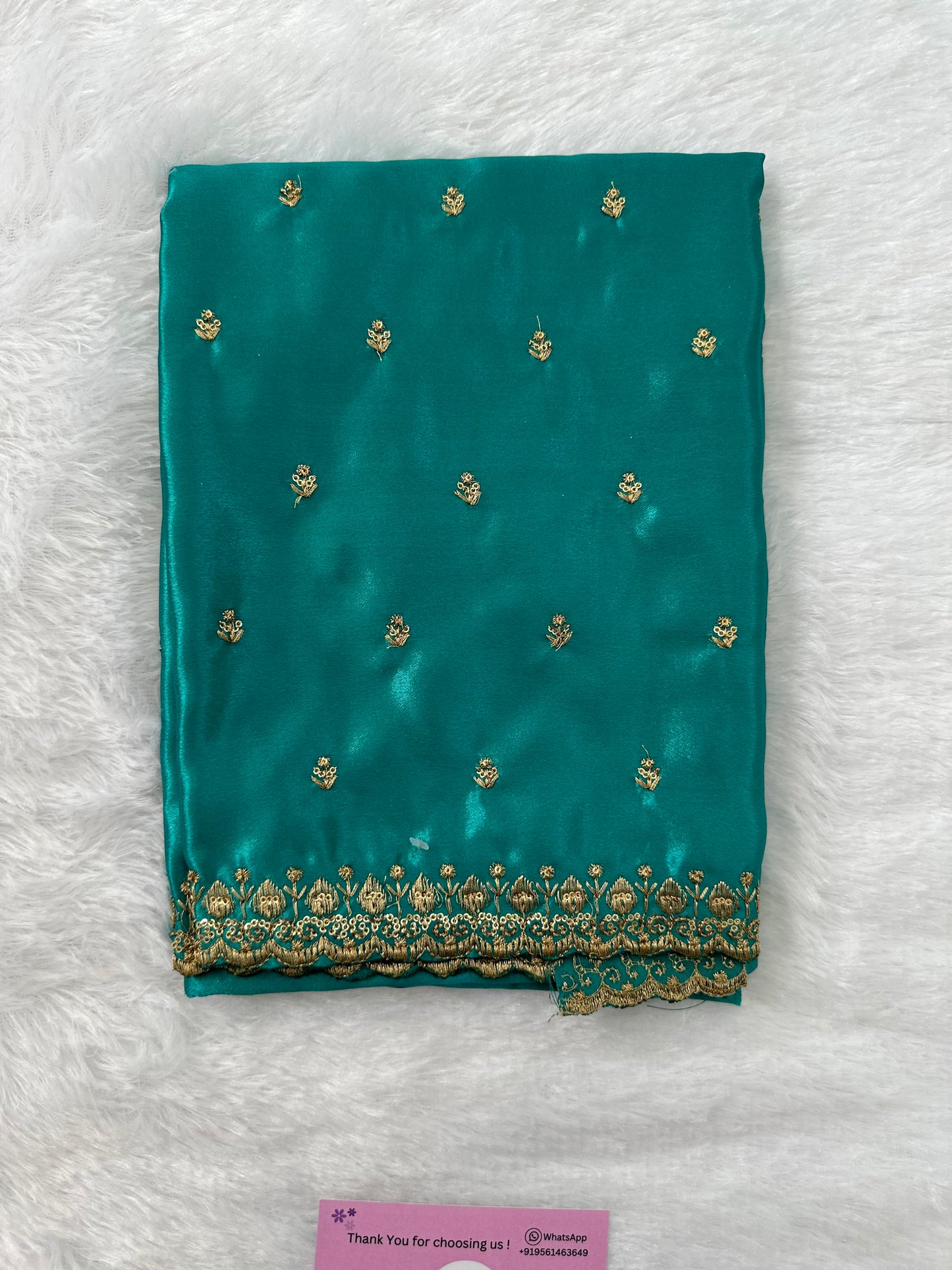 Blue Turquoise Semi Tissue Saree