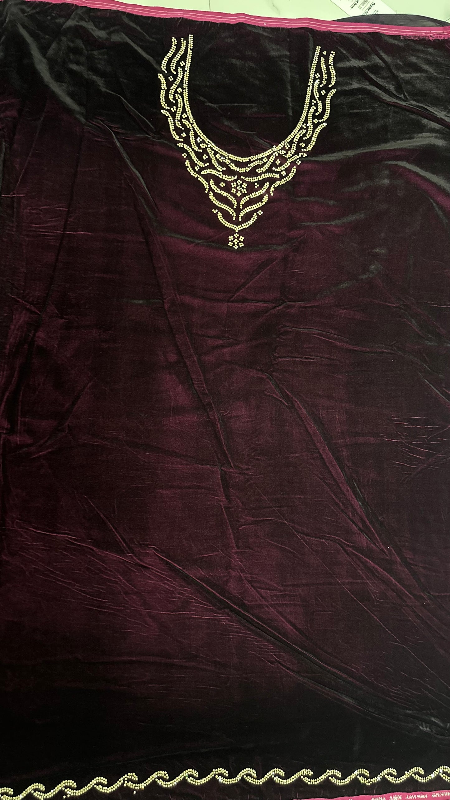 Dark Purple Chiffon Satin Saree