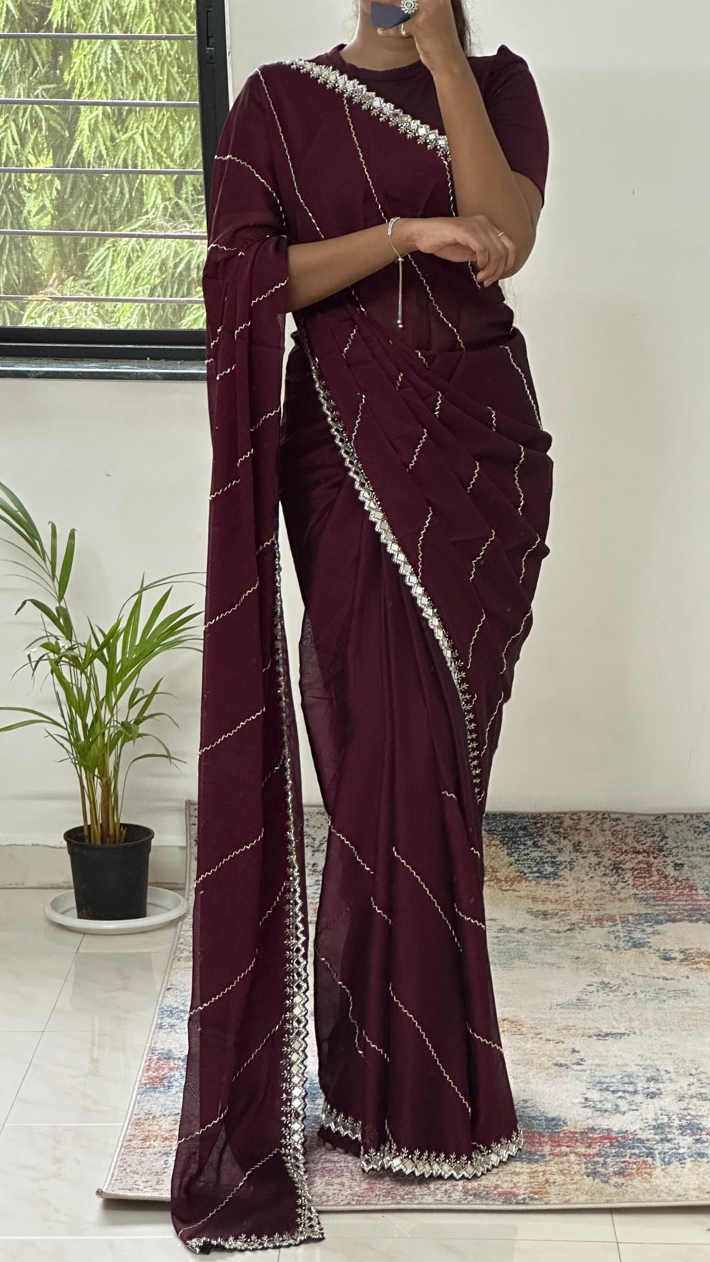 Cutdana Handwork Georgette Saree
