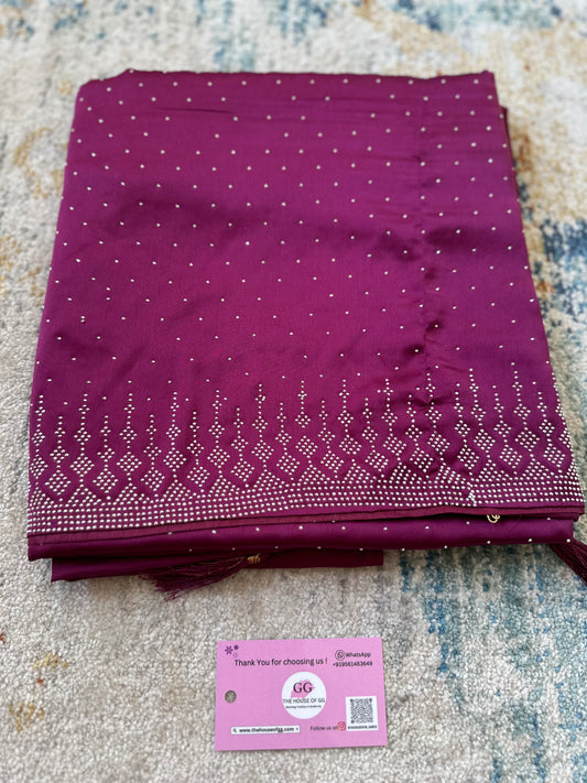 Magenta Zarkan Satin Saree