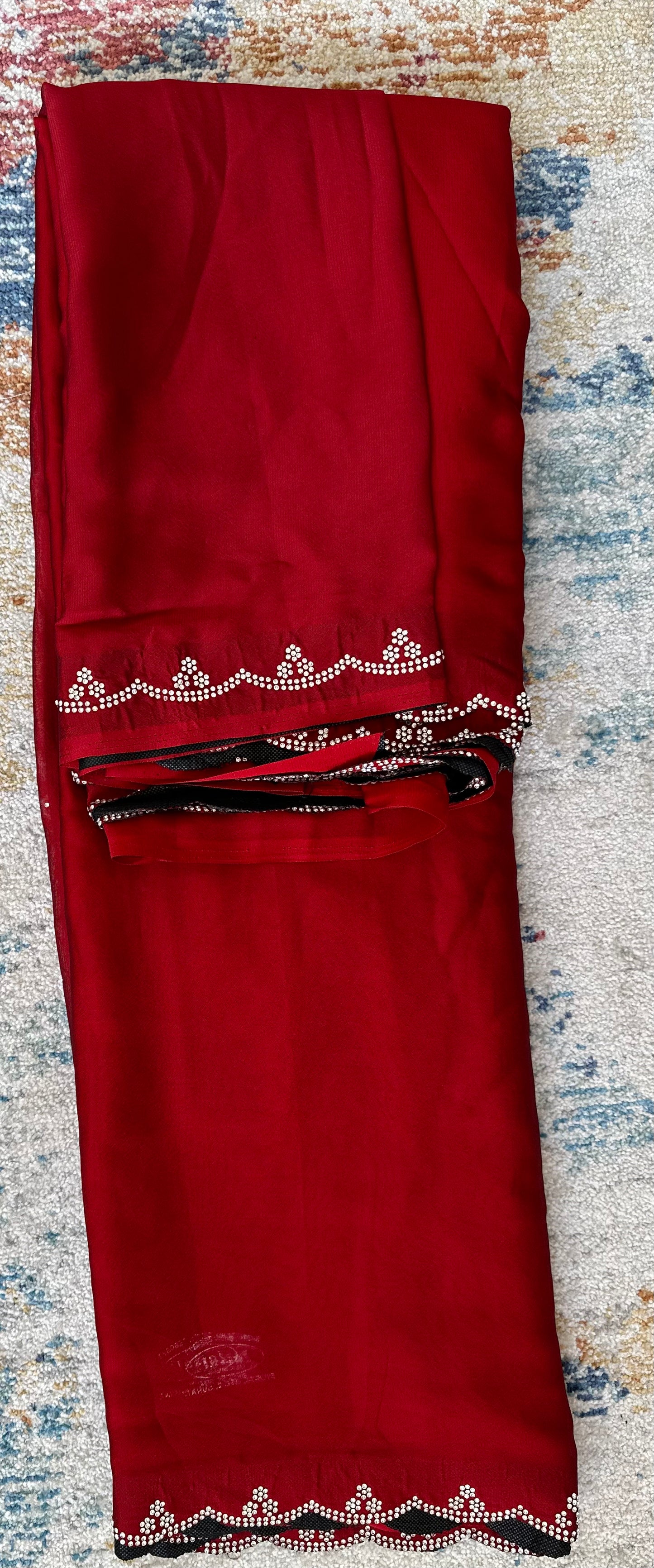 Red Embellished Saree