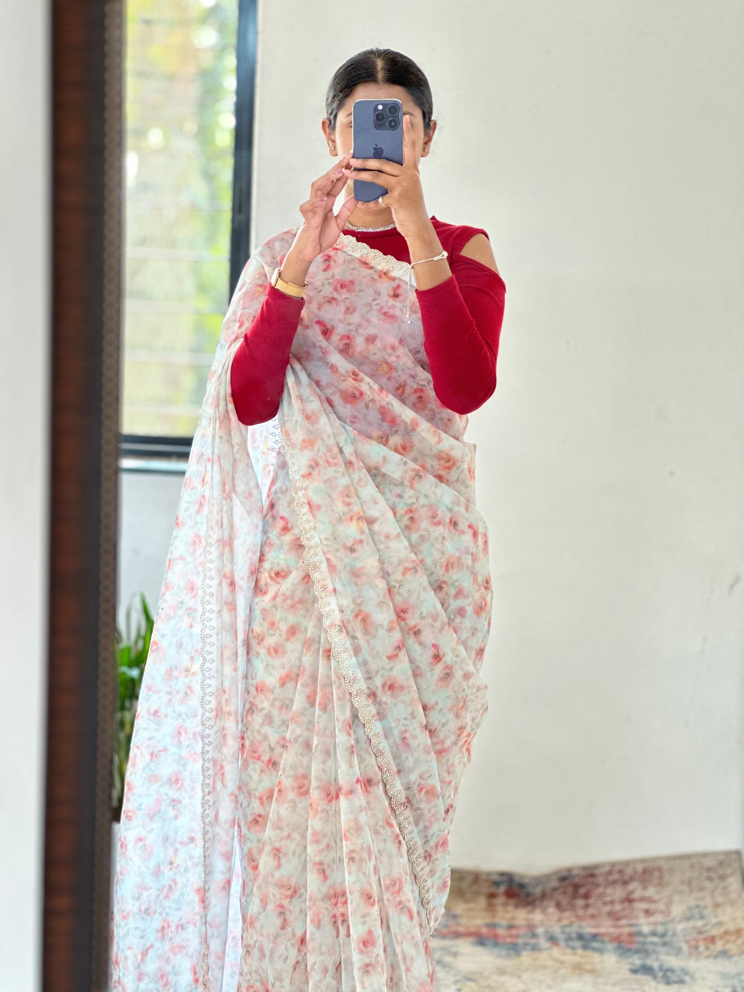 Organza Floral Saree