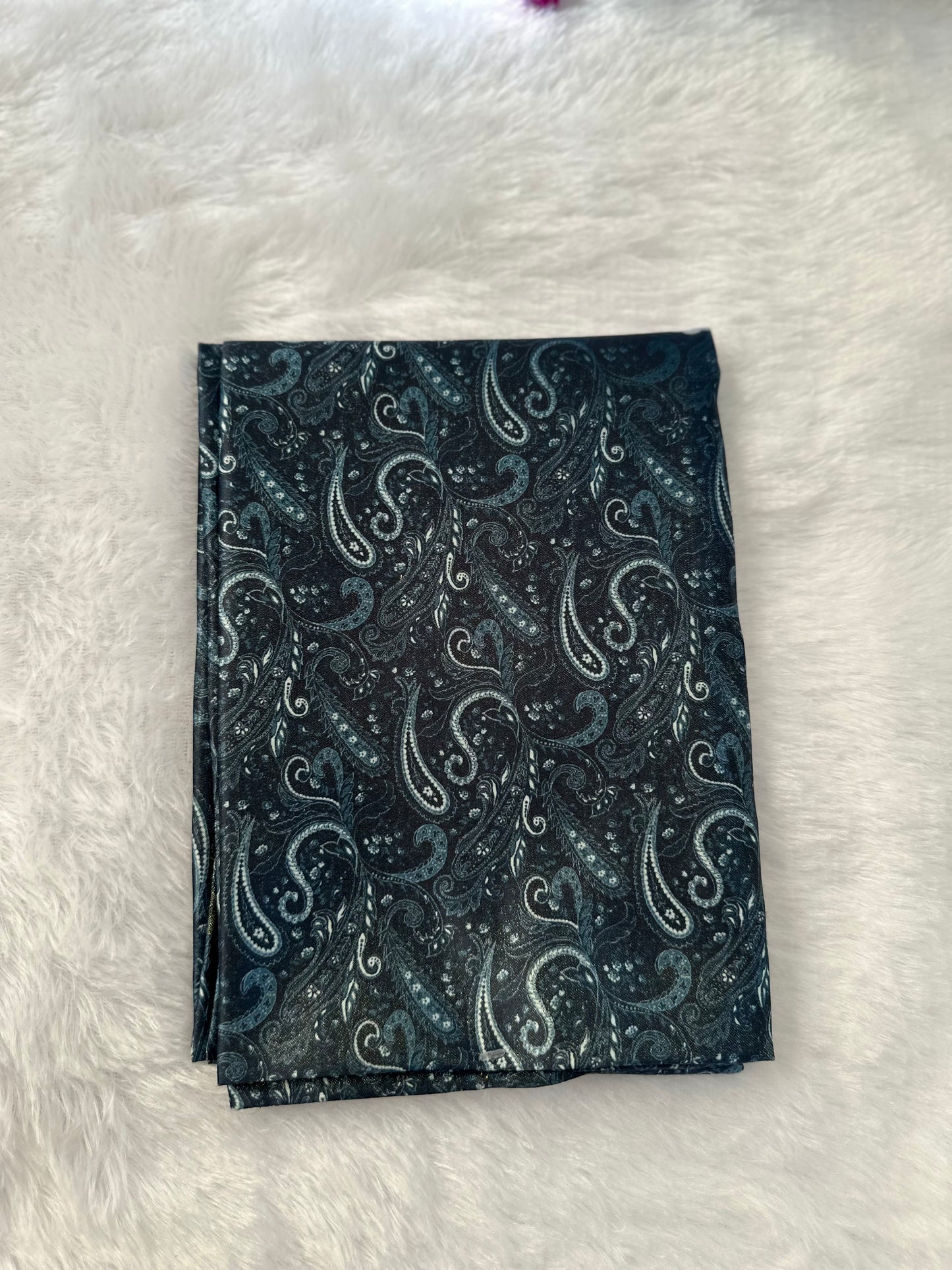 Metallic Blue Plain Shimmer Saree