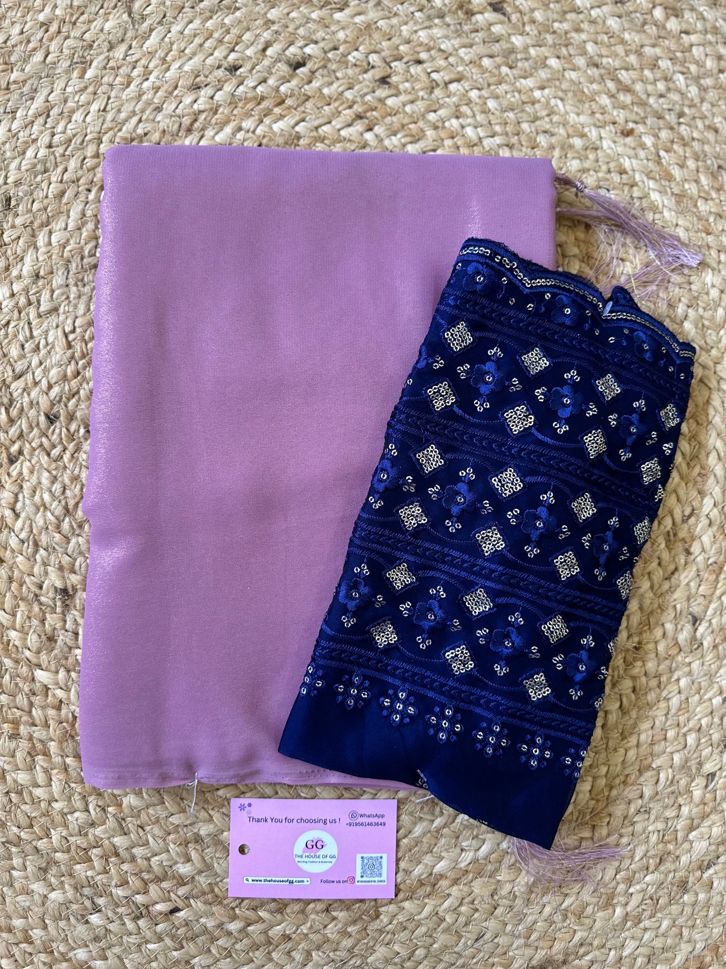 Lavender Plain Shimmer Saree