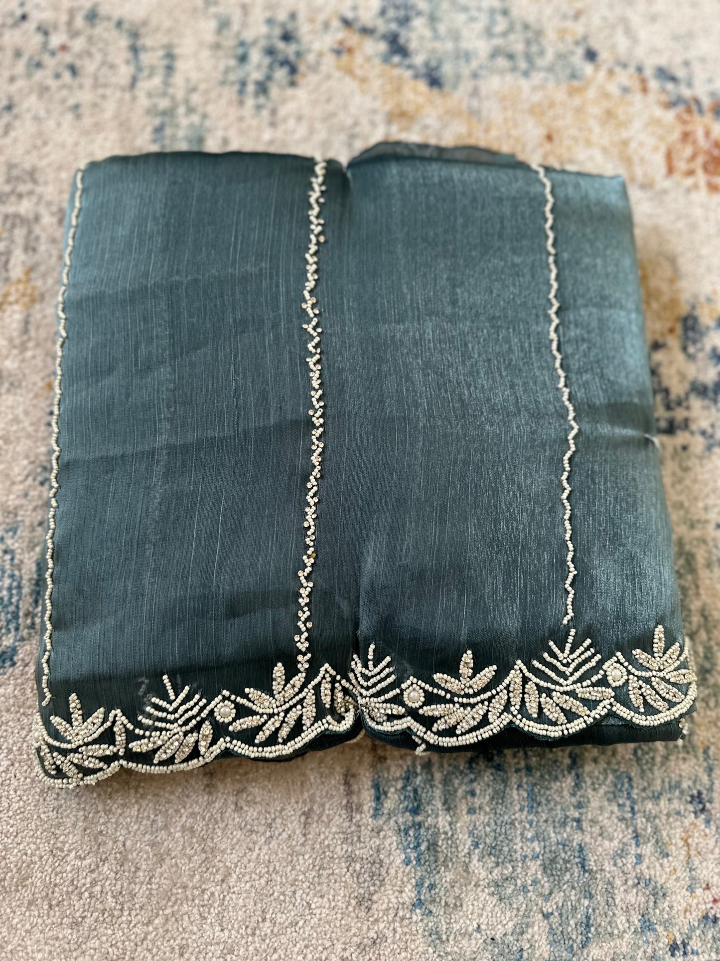 Pearl Handwork Embellished Saree
