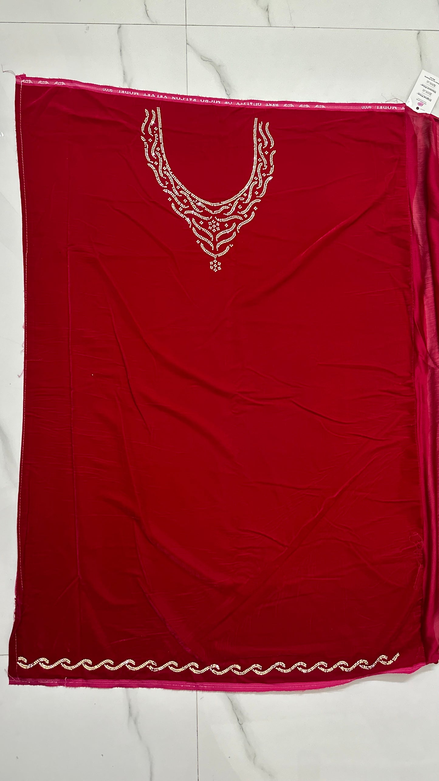 Wine Chiffon Satin Saree