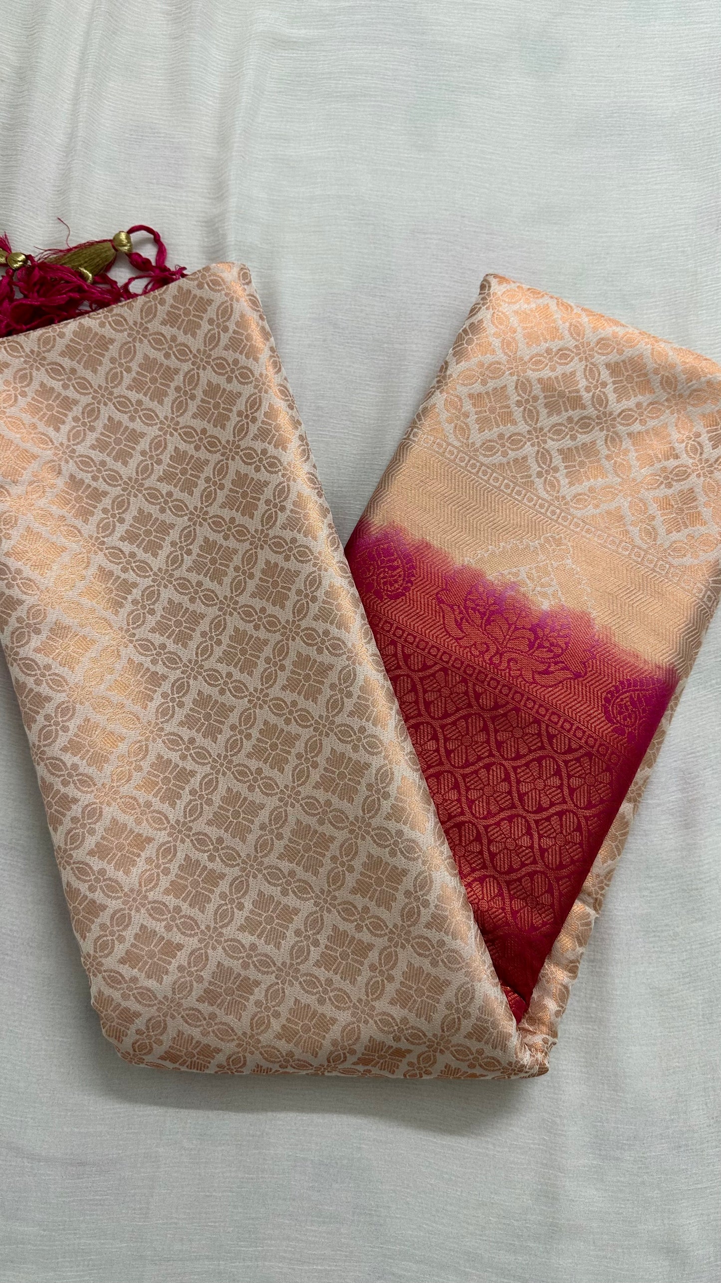 Ivory Traditional Silk Saree