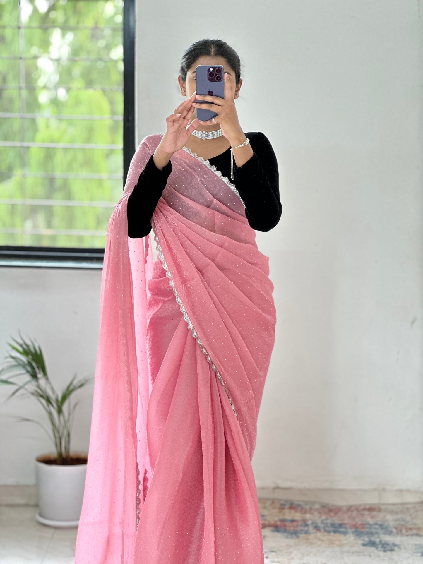 Pink Jimmy choo Saree