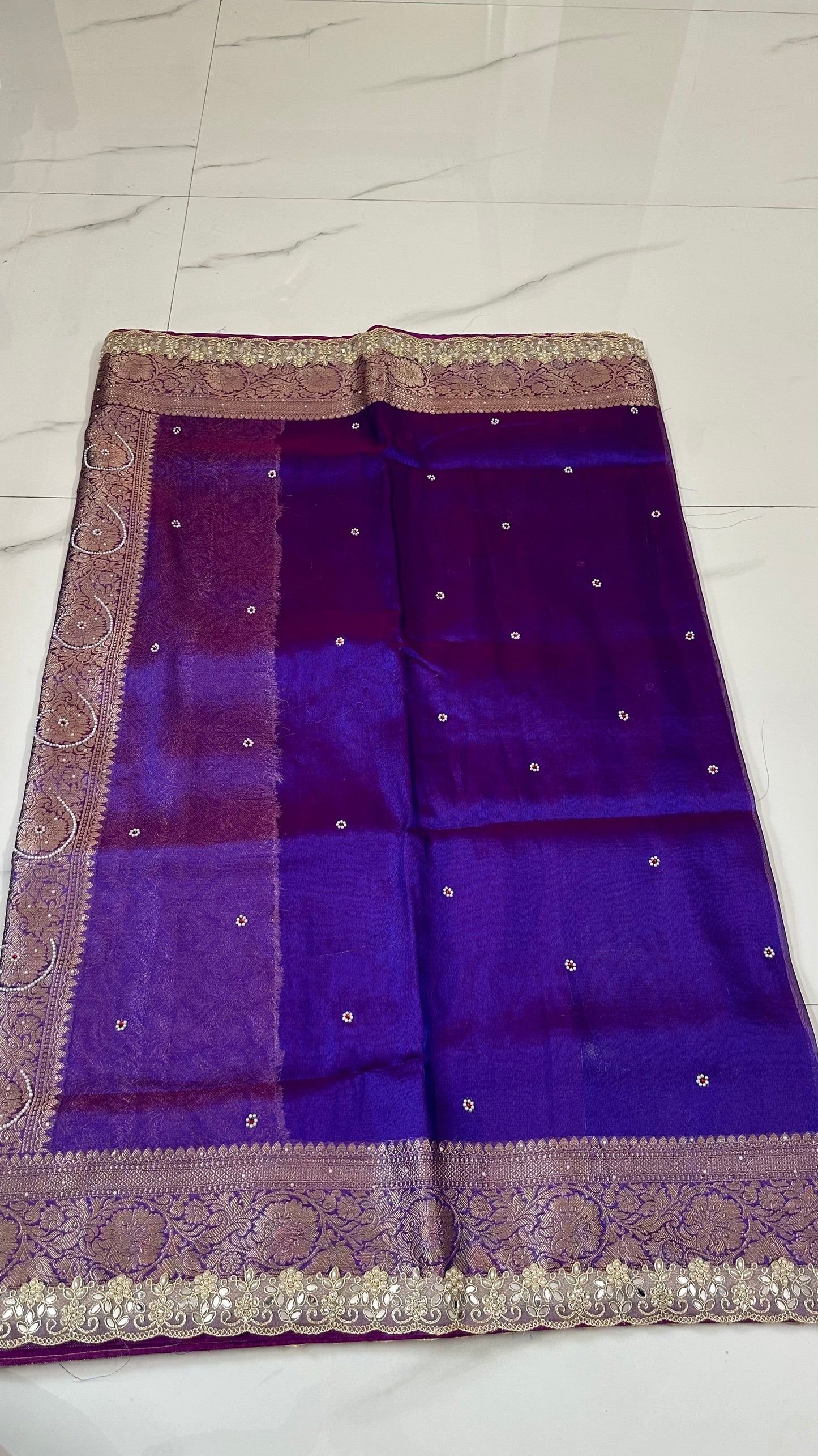 Purple Designer Tissue Banarasi Saree