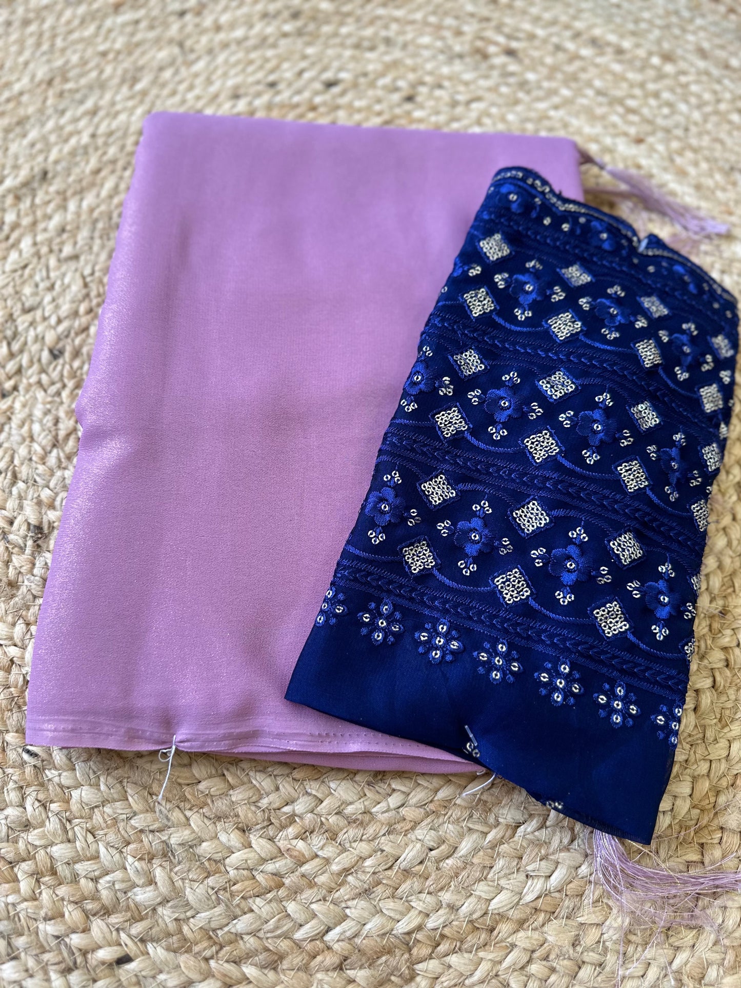 Lavender Plain Shimmer Saree