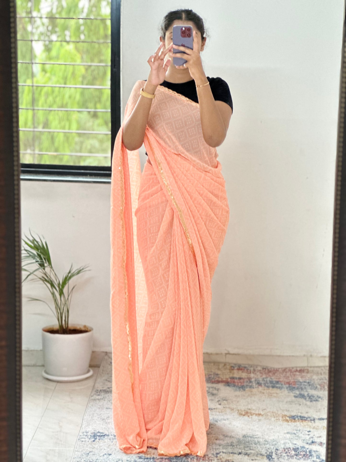Georgette Bandhani Saree