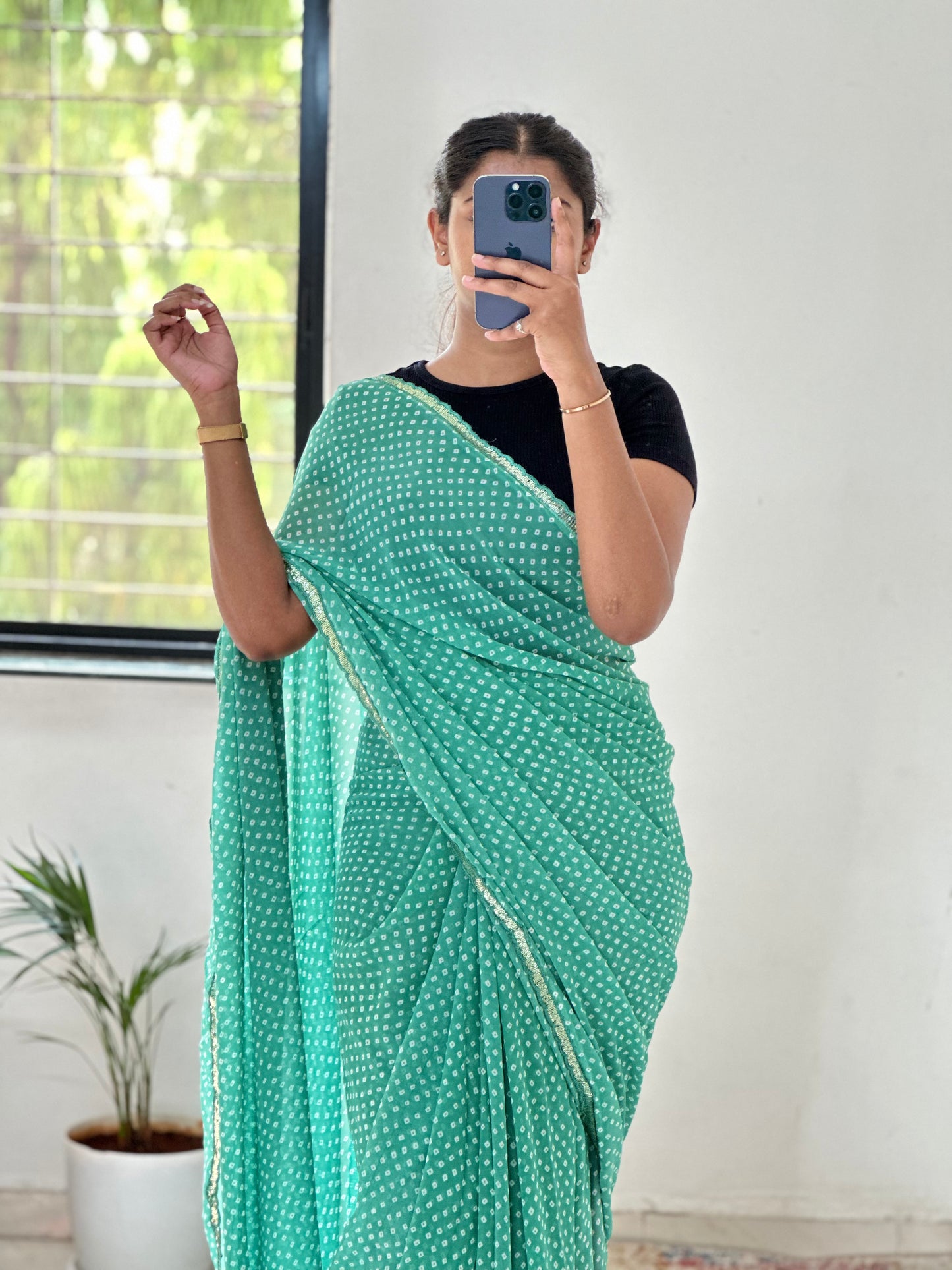 Georgette Bandhani Saree
