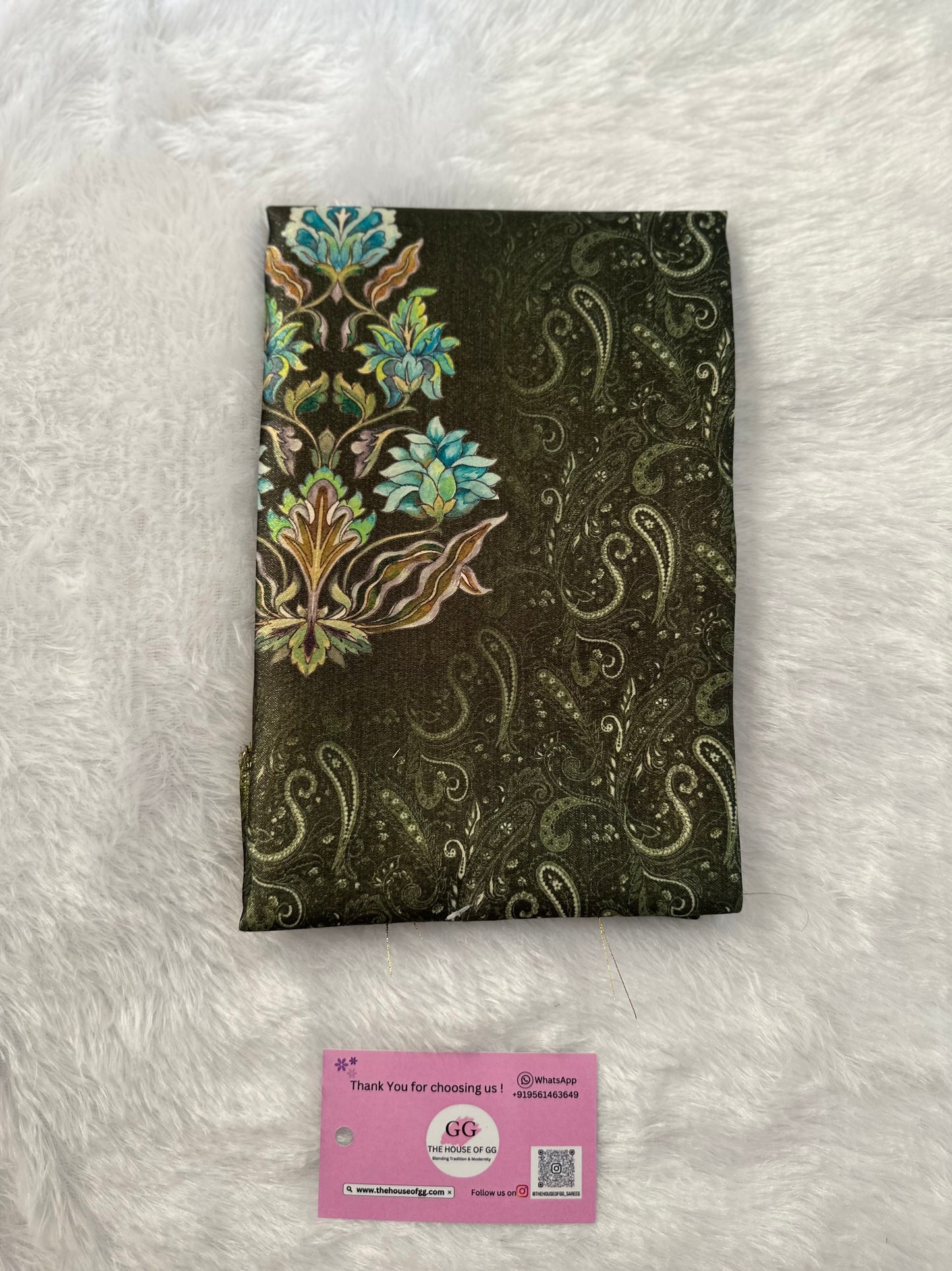 Mehendi Green Plain Shimmer Saree