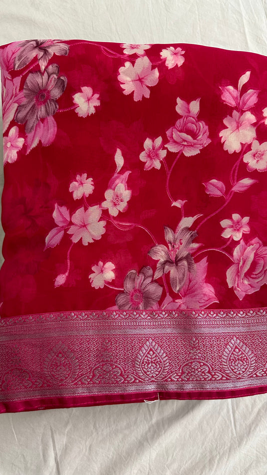 Soft Georgette Floral Saree