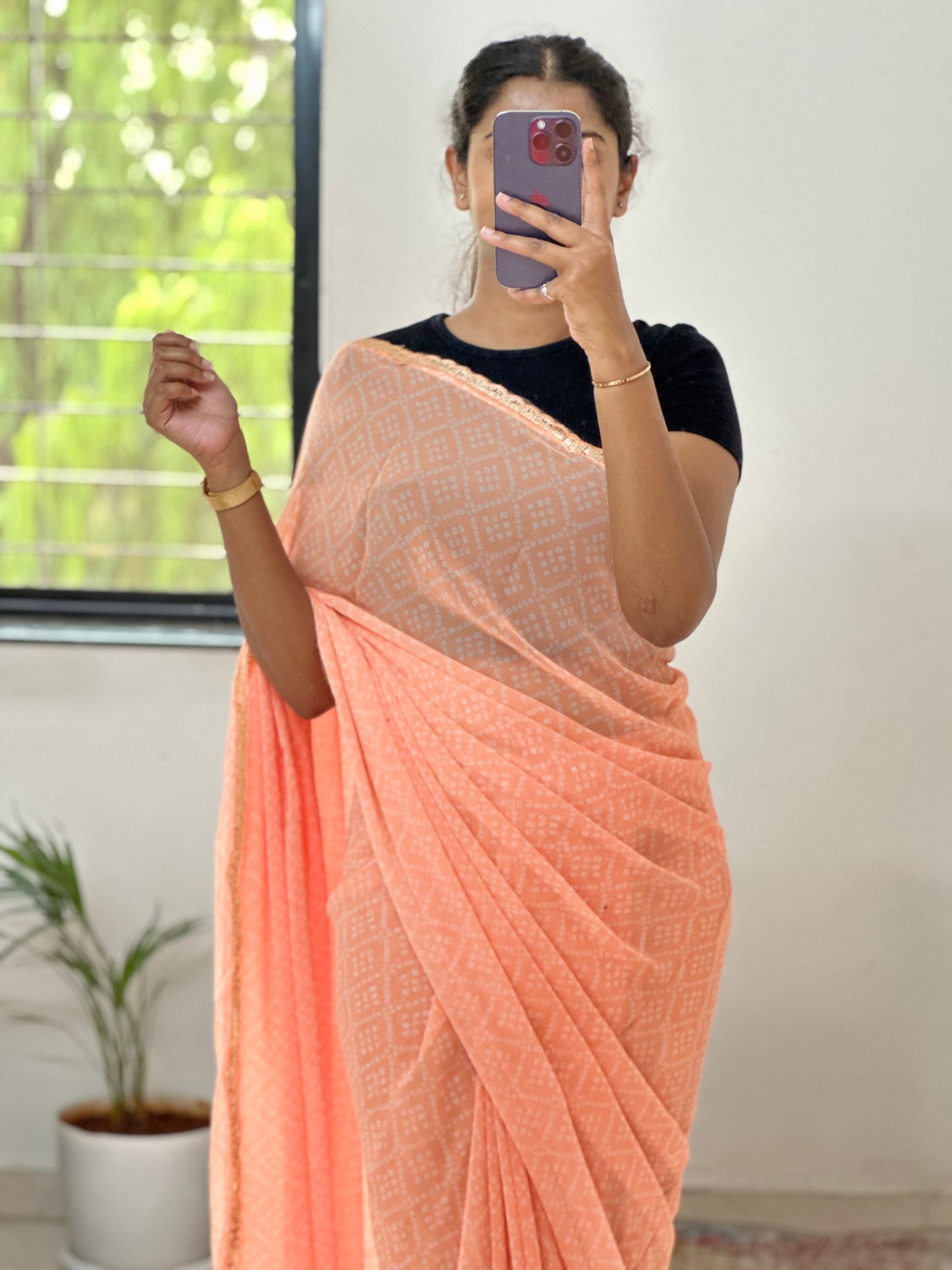 Georgette Bandhani Saree