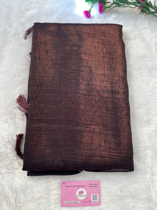 Burgundy Plain Shimmer Saree