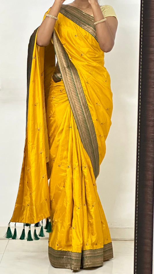 Yellow Silk Saree