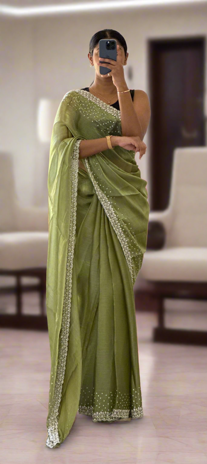 Cutdana & Pearl Handwork Saree