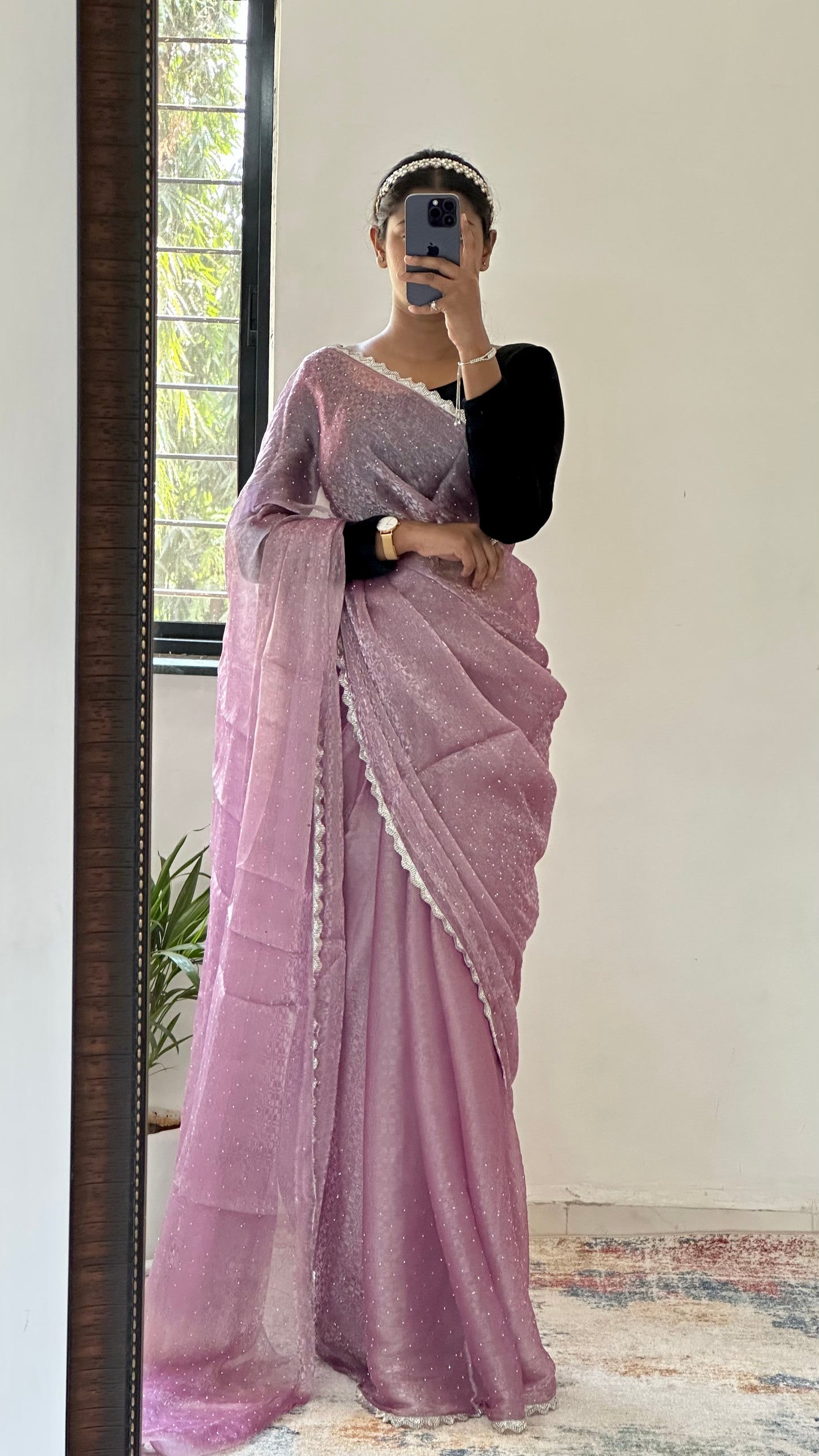 Lavender Jimmy choo Saree