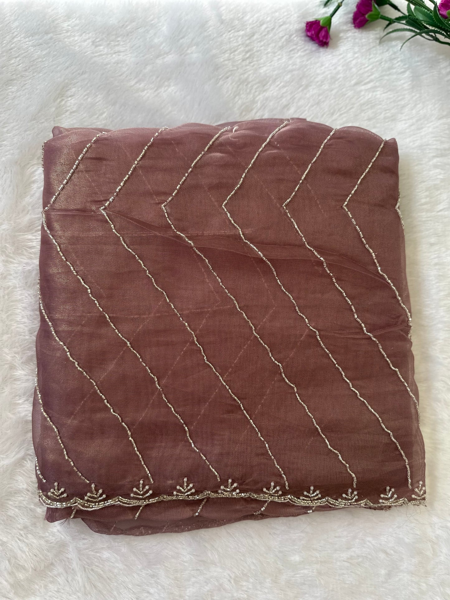 Fine Cutdana Tissue Saree