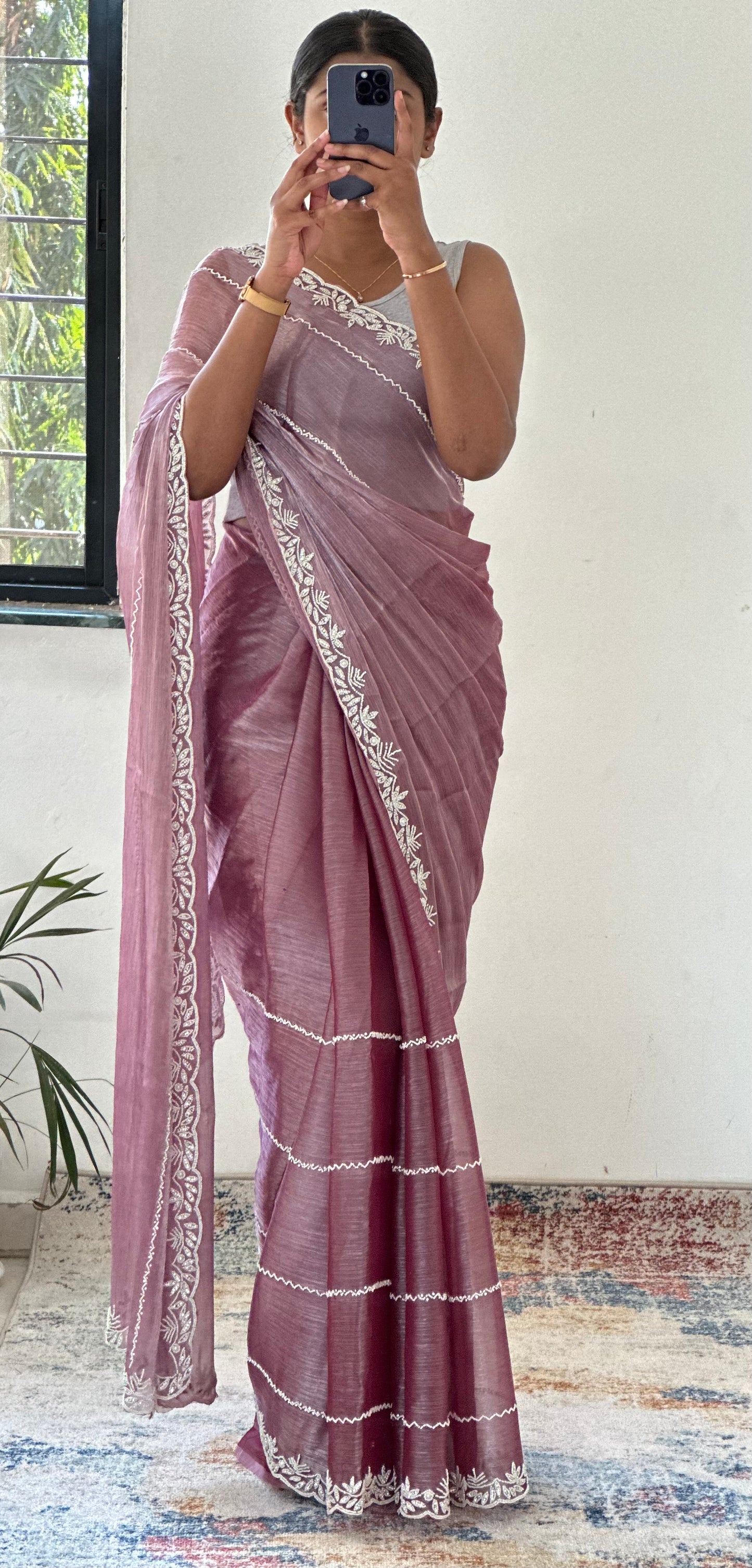 Pearl Handwork Embellished Saree