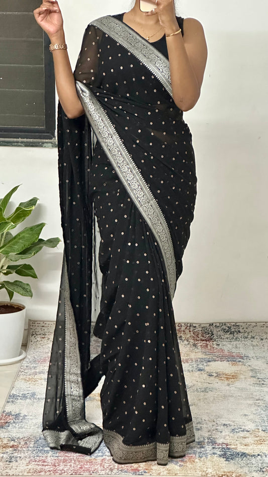 Georgette Saree Black